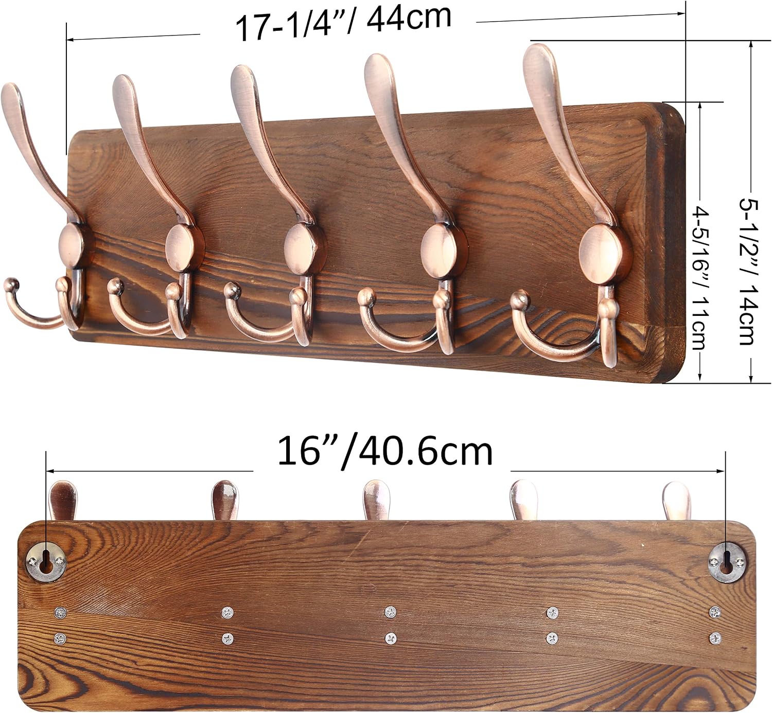 Detalle 2 de SKOLOO Wall-Mounted Coat Rack, Pine Wood