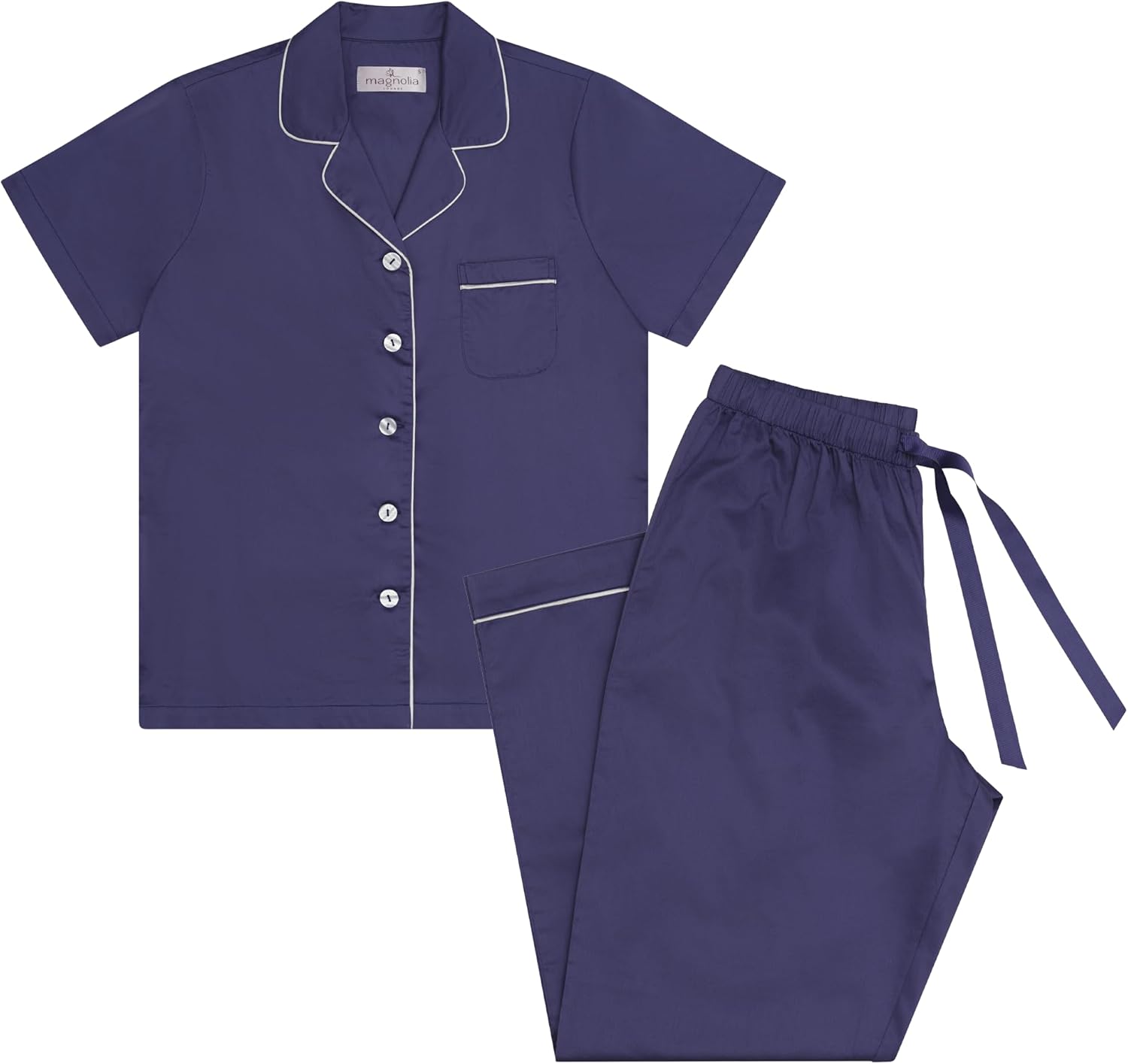 Thumbnail 4 de Magnolia Lounge Pyjama Damen – Schlafanzug aus 100% Baumwolle-Satin, atmungsaktiv und OEKO-TEX zertifiziert