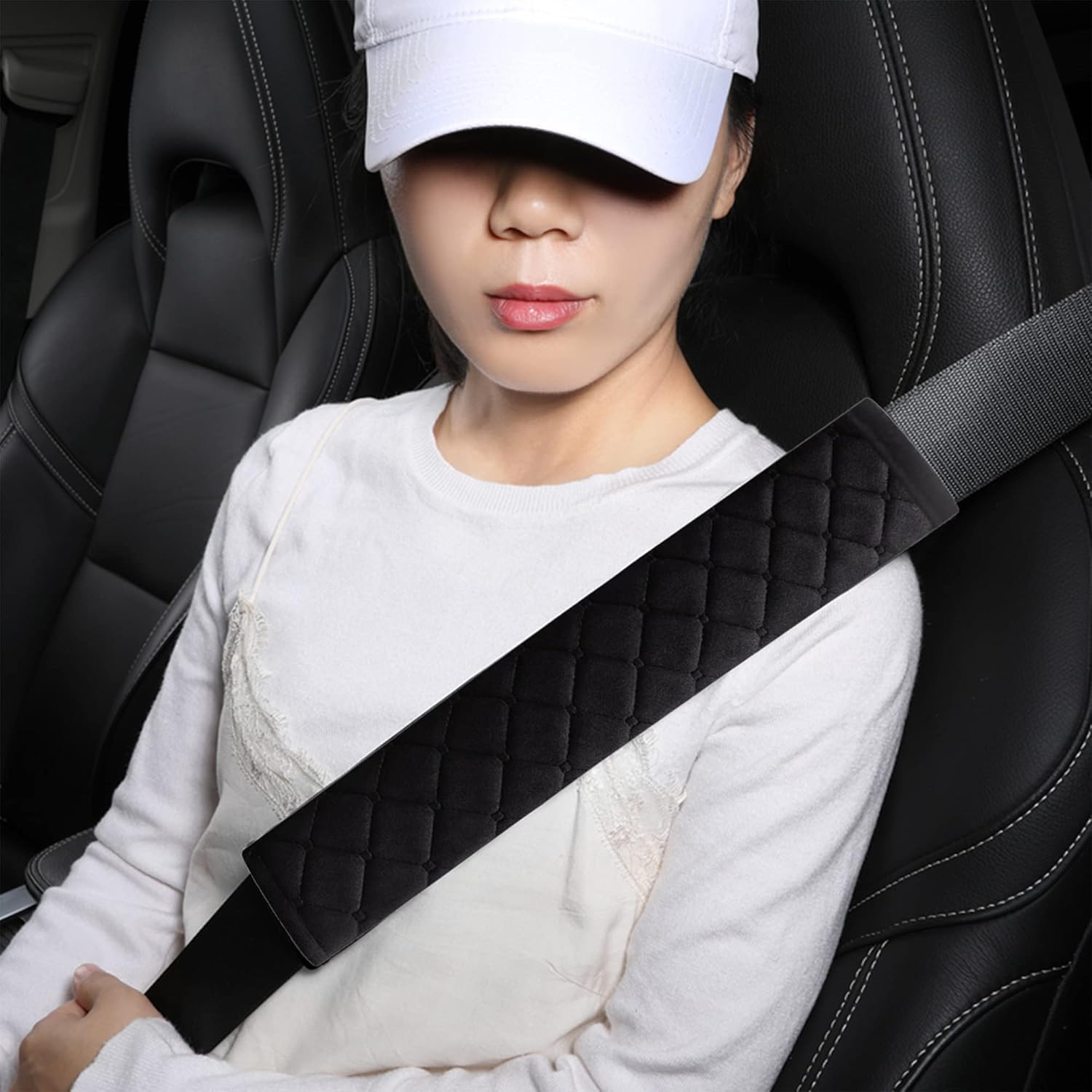 Thumbnail 1 de Extra Long Seatbelt Covers for Adults, Kids, Women & Men – 2pcs Black, 33cm