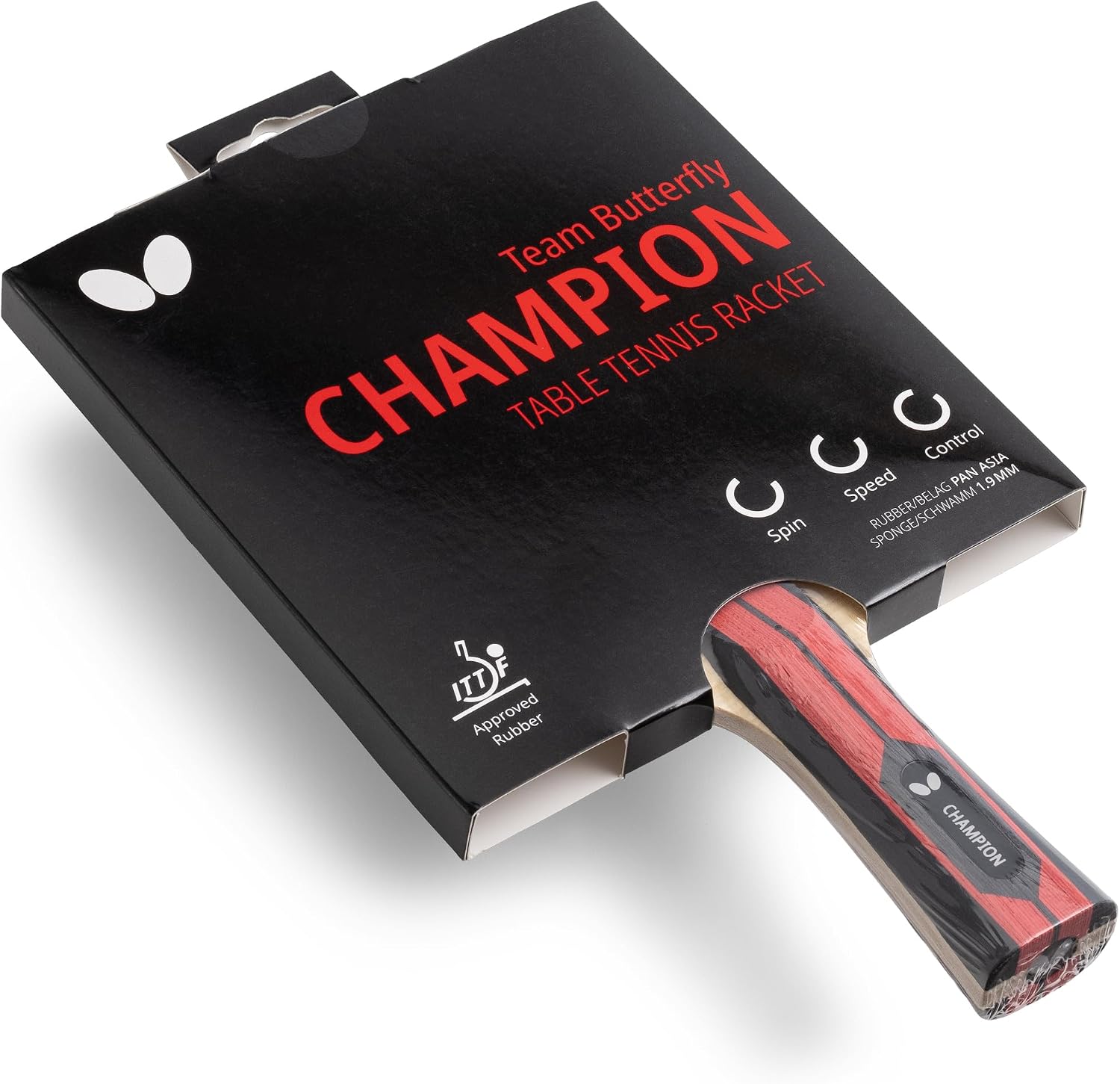 Detalle 2 de Butterfly Team Butterfly Champion – rakietka do tenisa stołowego, okładziny ITTF 1,9 mm