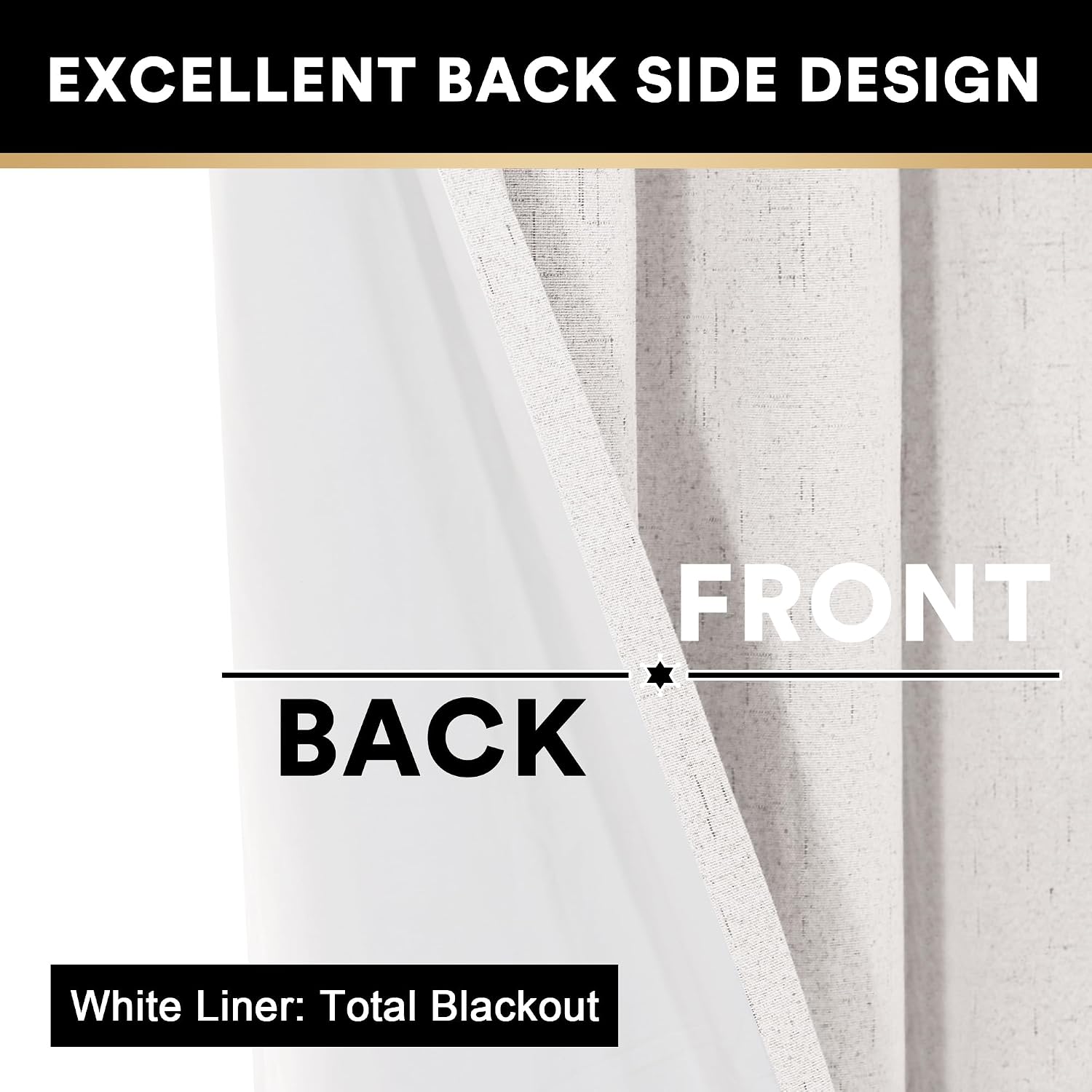 Detalle 2 de PrinceDeco Blackout Curtains 108-inch