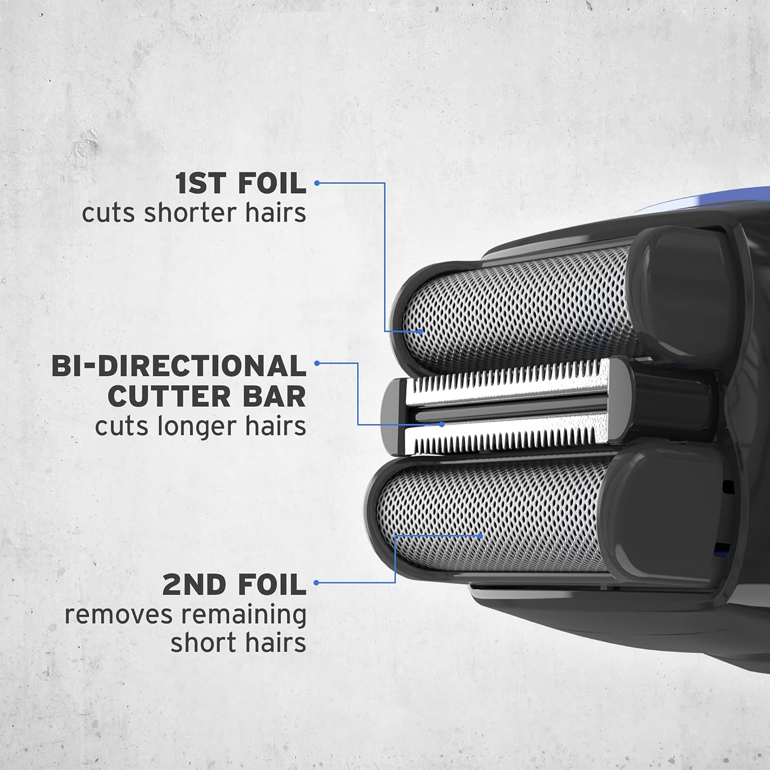 Detalle de Wahl Clean and Close Men’s Shaver: Flexible Foils, Wet & Dry, 90-Min Cordless