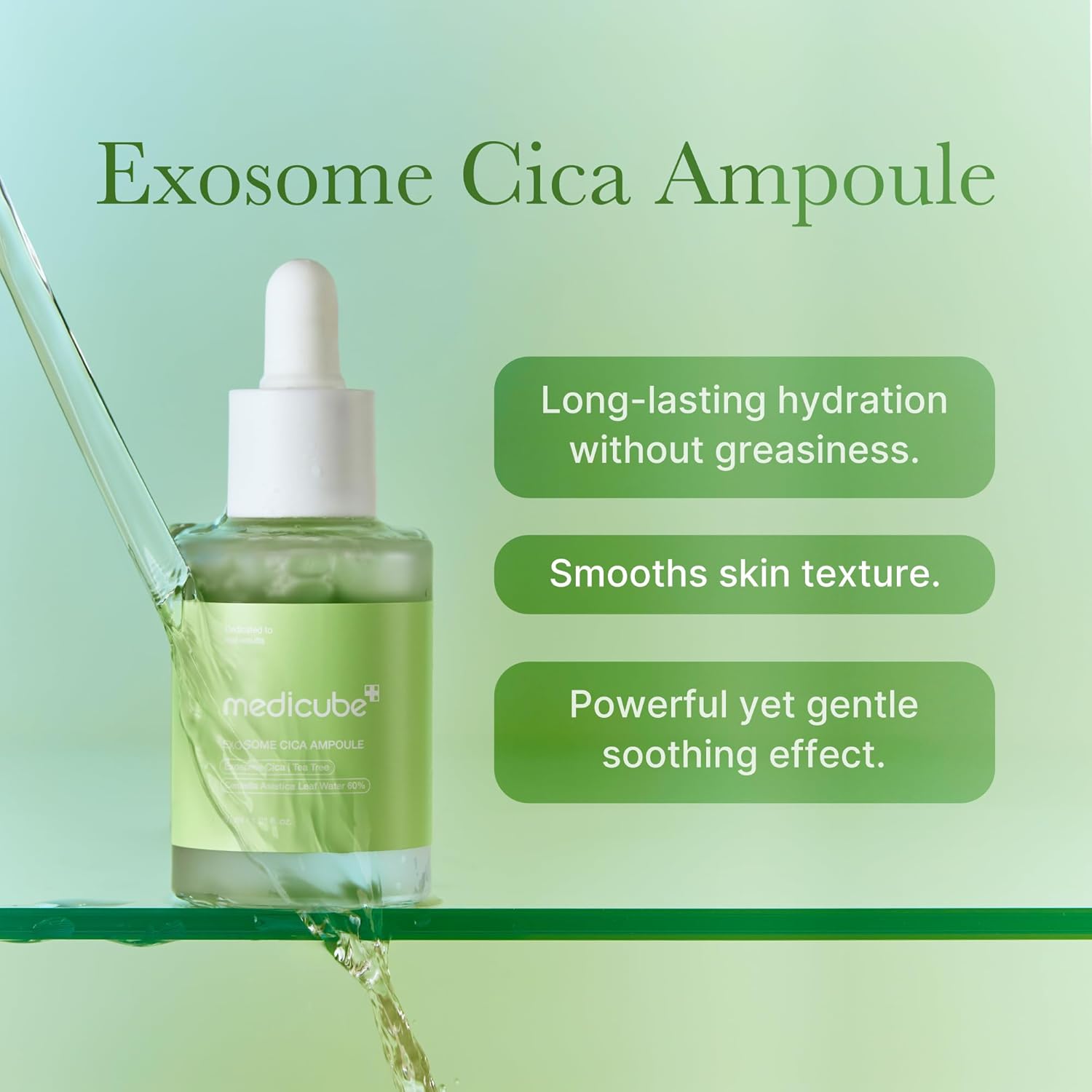 Detalle de medicube Exosome Cica Tea Tree Ampoule – beruhigendes Serum für empfindliche Haut, 30 ml