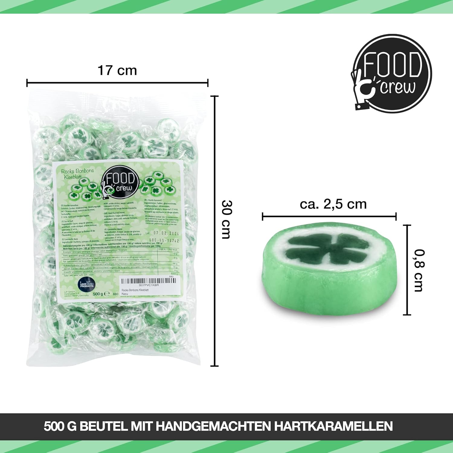 Detalle de Kleeblatt Bonbons 500 g einzeln verpackt
