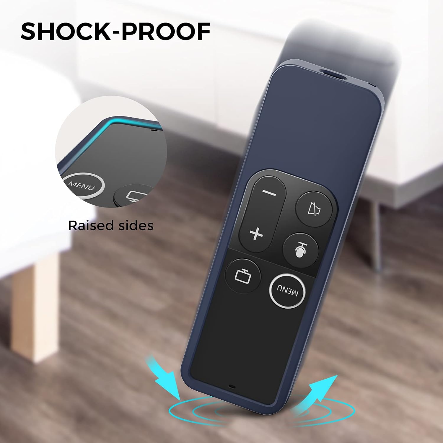 Thumbnail 3 de AhaStyle Protective Case for Apple TV Siri Remote with AirTag Holder (Midnight Blue)