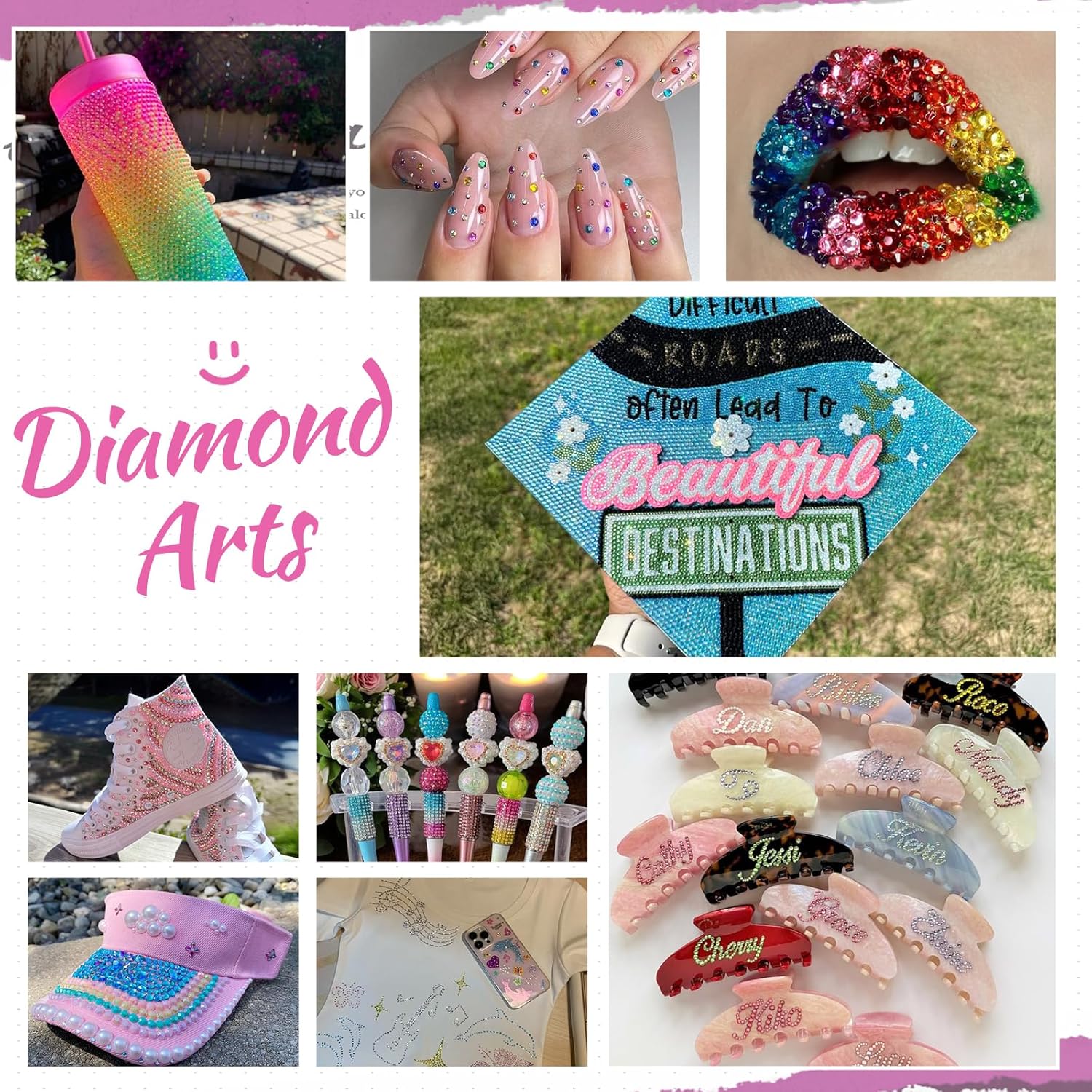 Thumbnail 2 de Zefy 40-Color Resin Jelly Rhinestones Craft Kit (3mm, 32,000 pcs) with B7000 Glue, Tweezers & Pickup Pen