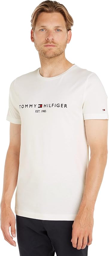 Detalle de Tommy Hilfiger Camiseta Manga Corta Hombre Logo Blanco 😊