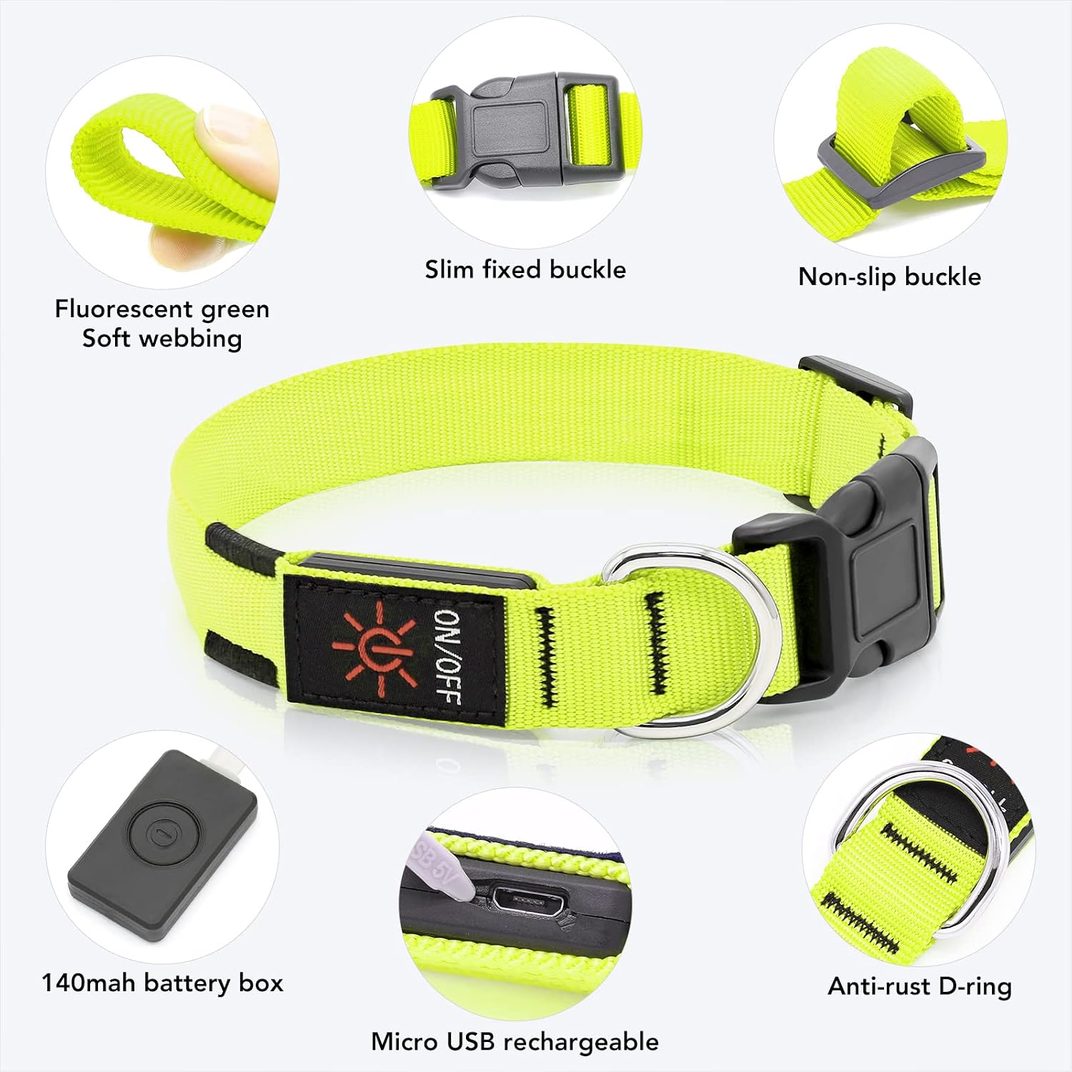 Detalle de KOSKILL Leuchthalsband Hund 140 mAh đŸ