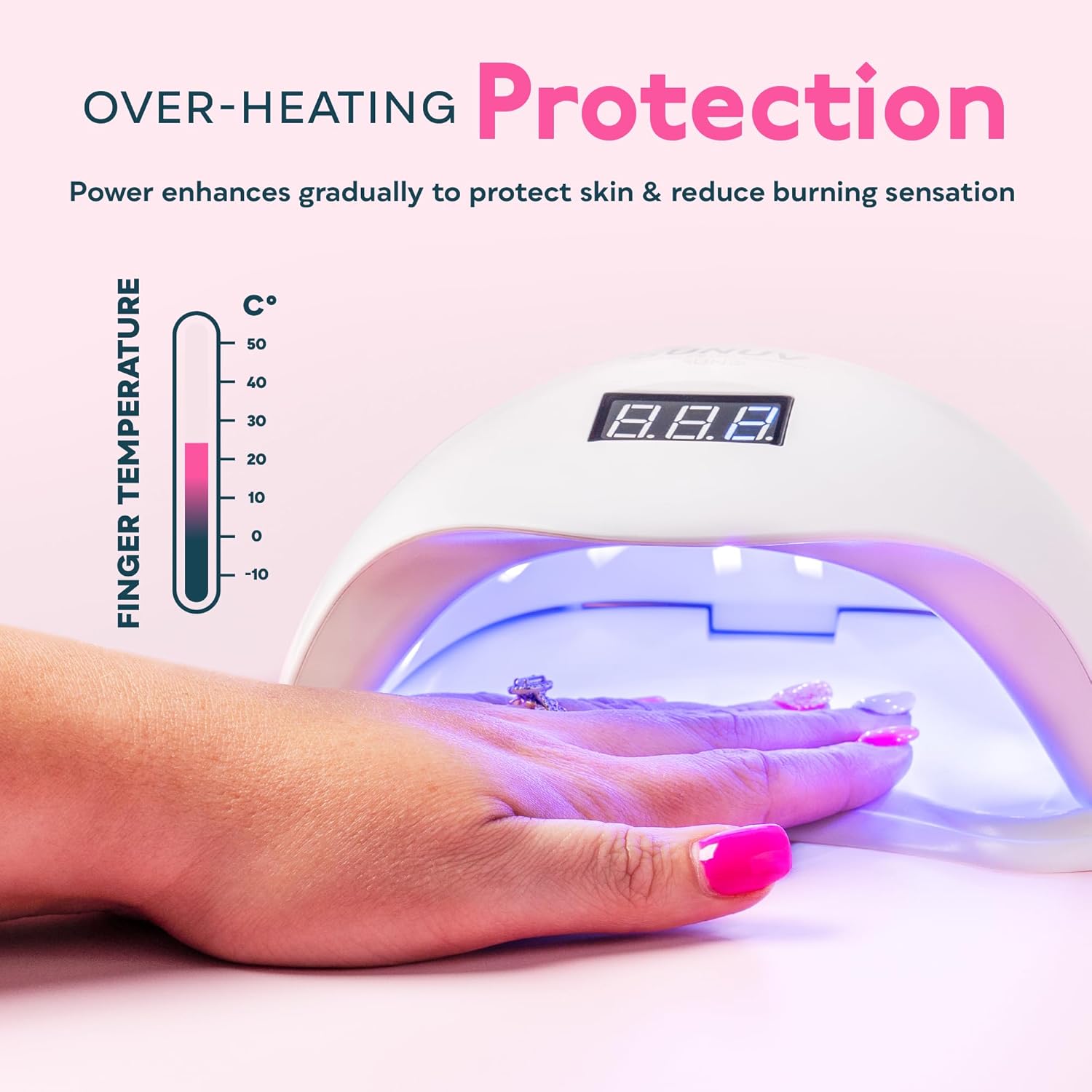 Detalle de SUNUV Lampe à Ongles LED UV Sèche-Ongles Smart 2.0 – pour Vernis et Gel, avec Détection et Écran LCD
