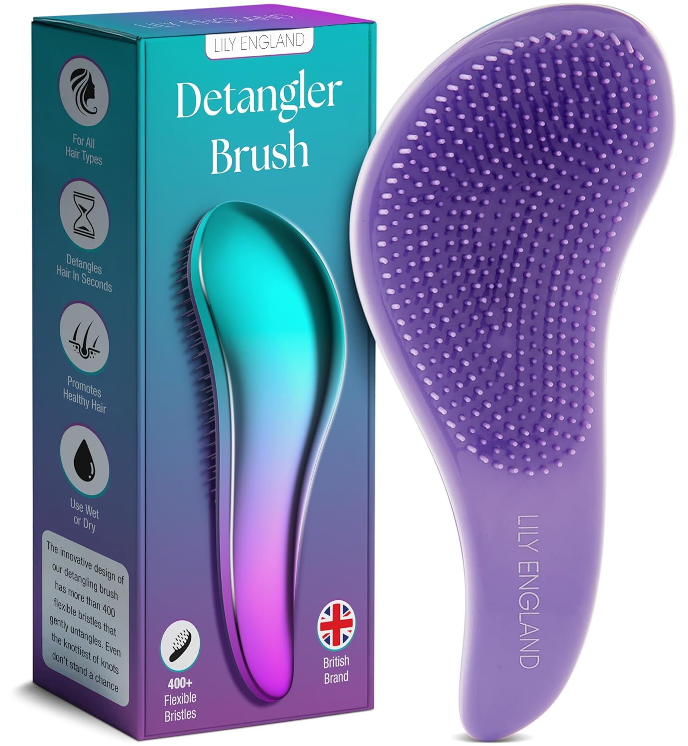 Detalle de Lily England Detangler 400 bristles 💇♀