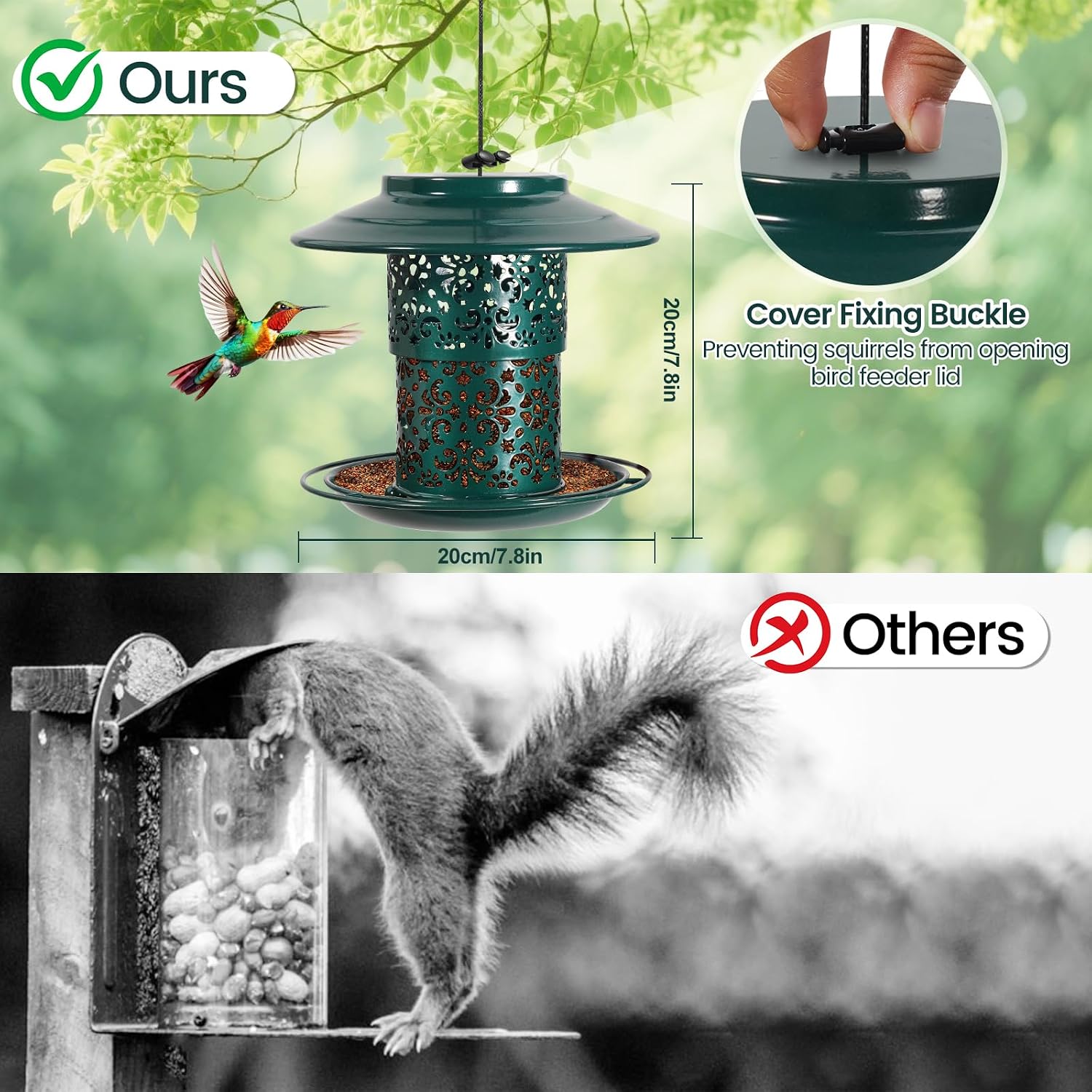 Detalle 2 de BPYOT Metal Bird Feeder Chew-proof