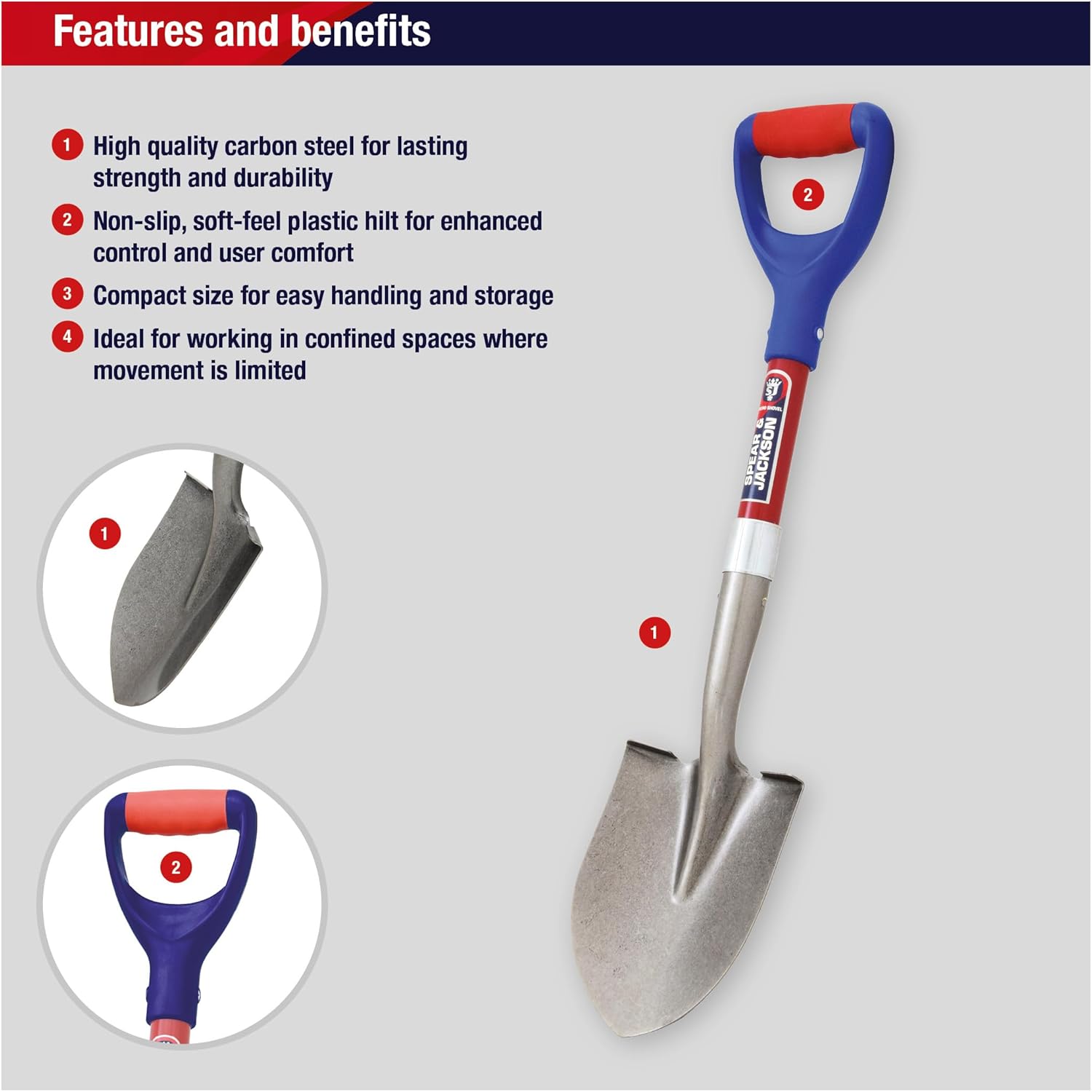 Detalle 2 de Spear and Jackson MICROROUND Round Mouth Micro Shovel