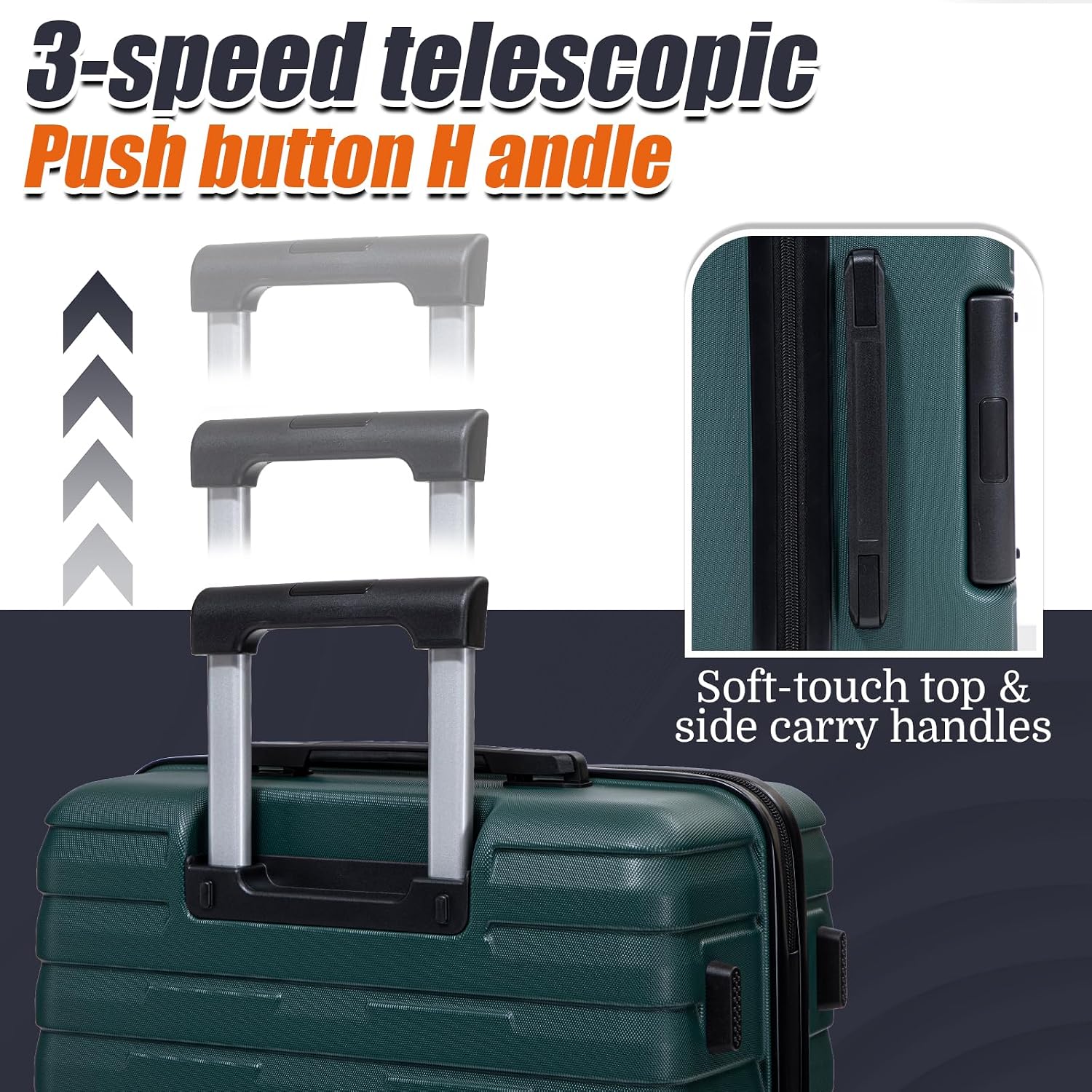 Detalle de Cosbarn A-5PCS 5-Piece ABS Hardside Luggage Set with Spinner Wheels