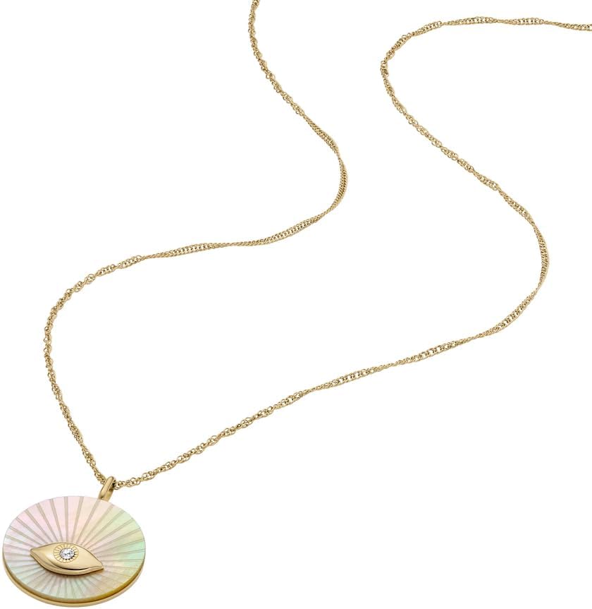 Thumbnail 3 de FOSSIL Collier à pendentifs ronds en acier inoxydable doré — pendentifs polis avec fermoir mousqueton