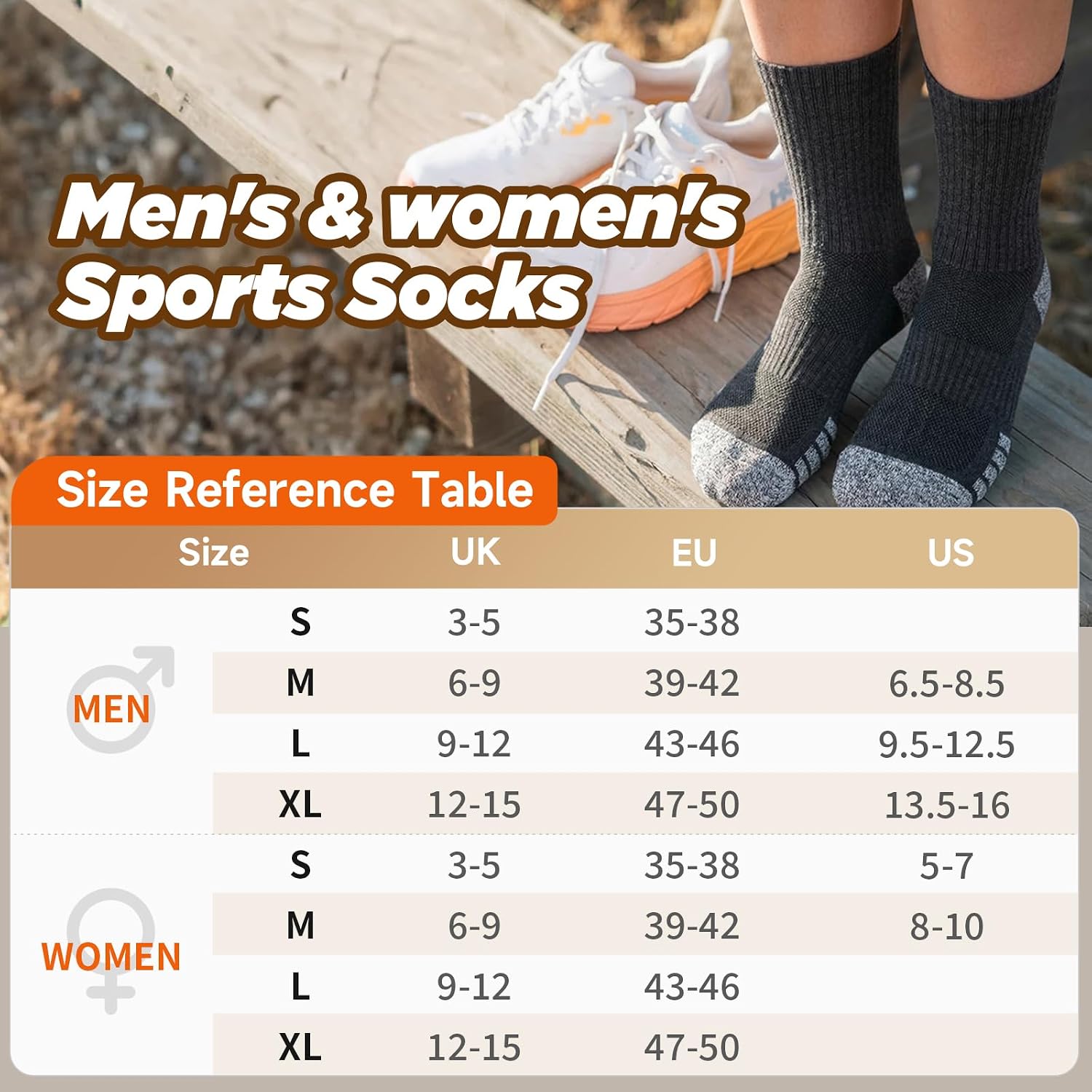Thumbnail 6 de PULlOU Hiking Socks (Men’s & Women’s) – Breathable cushioned trek, sports and running socks, 35–38 & 47–50