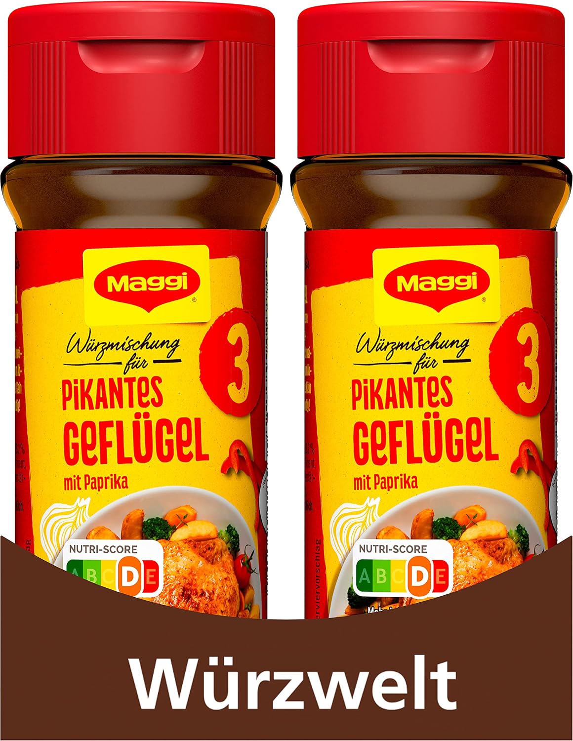 Detalle 1 de MAGGI Würzmischung 3 für pikantes Geflügel – Würzmittel im 8er Pack (8 x 65 g)