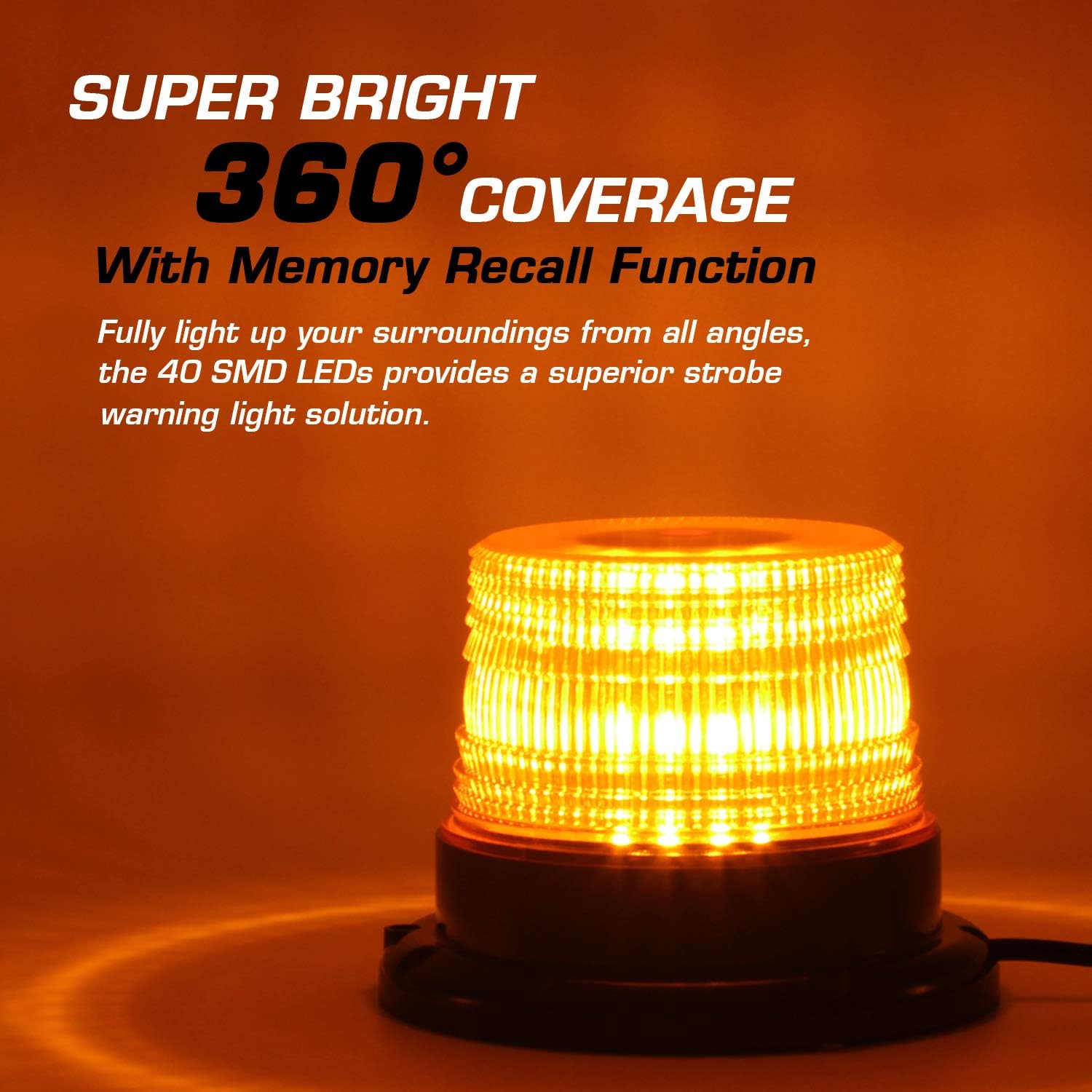 Thumbnail 5 de LED Strobe Light Amber 40 LED 12V-24V