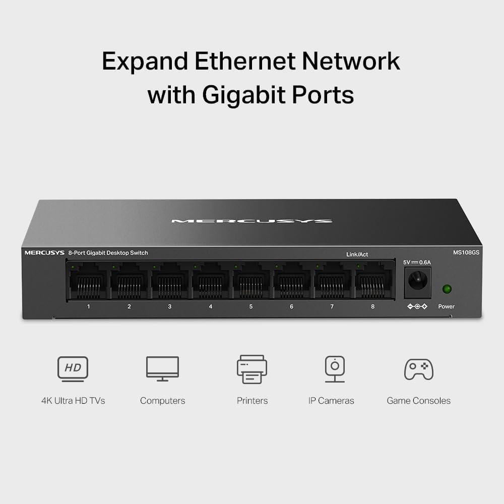 Thumbnail 4 de MERCUSYS MS108GS 8-Port Gigabit Switch