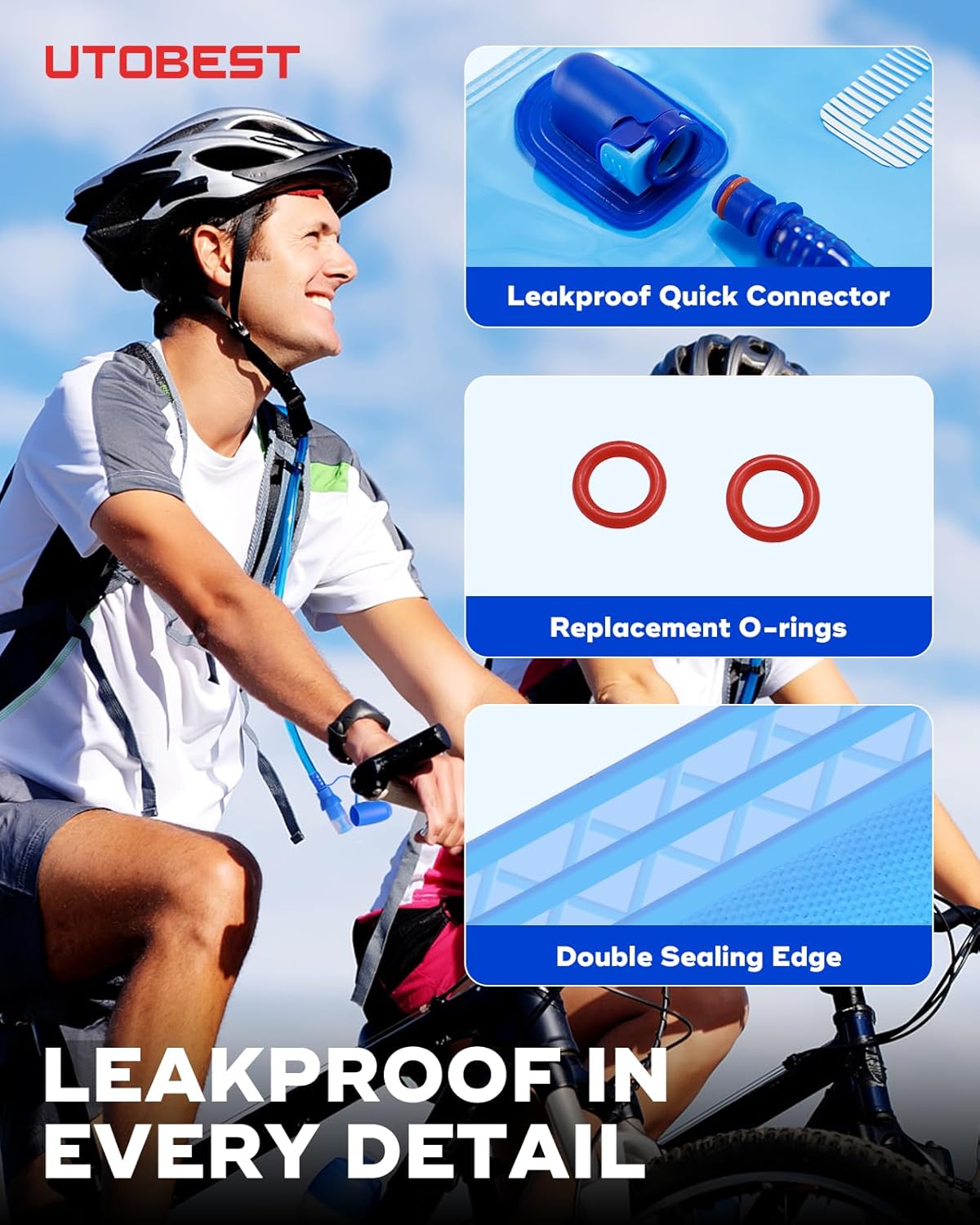 Thumbnail 2 de UTOBEST Hydration Bladder (BPA-free) Leak-Proof Water Reservoir for Running, Cycling, Hiking & Camping