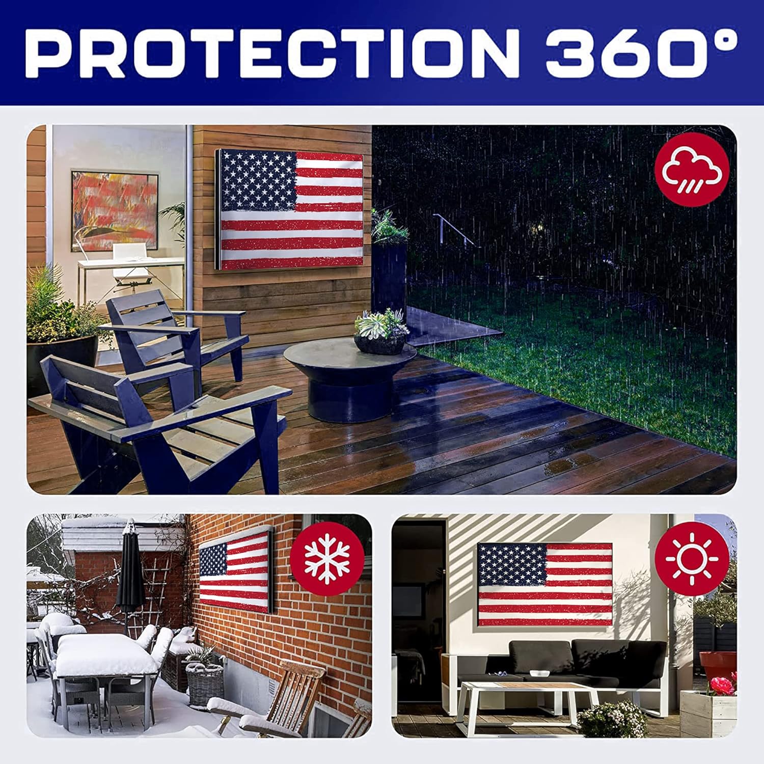 Thumbnail 5 de Rushmore Rose USA Outdoor TV Cover for 50-Inch Weatherproof & Waterproof TVs