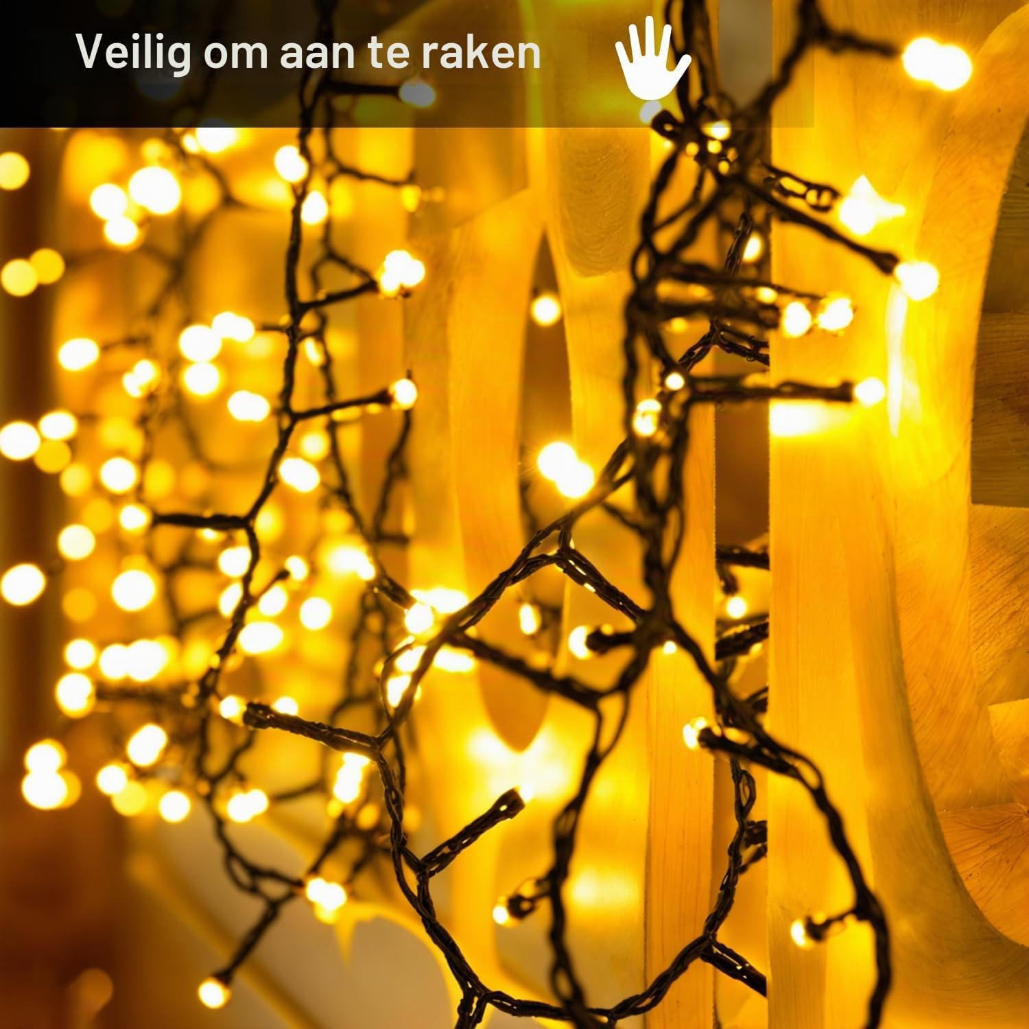 Detalle de Electight DESLA5-10M zonnelichtsnoer van 10 meter met 100 leds, 8 standen en IP65