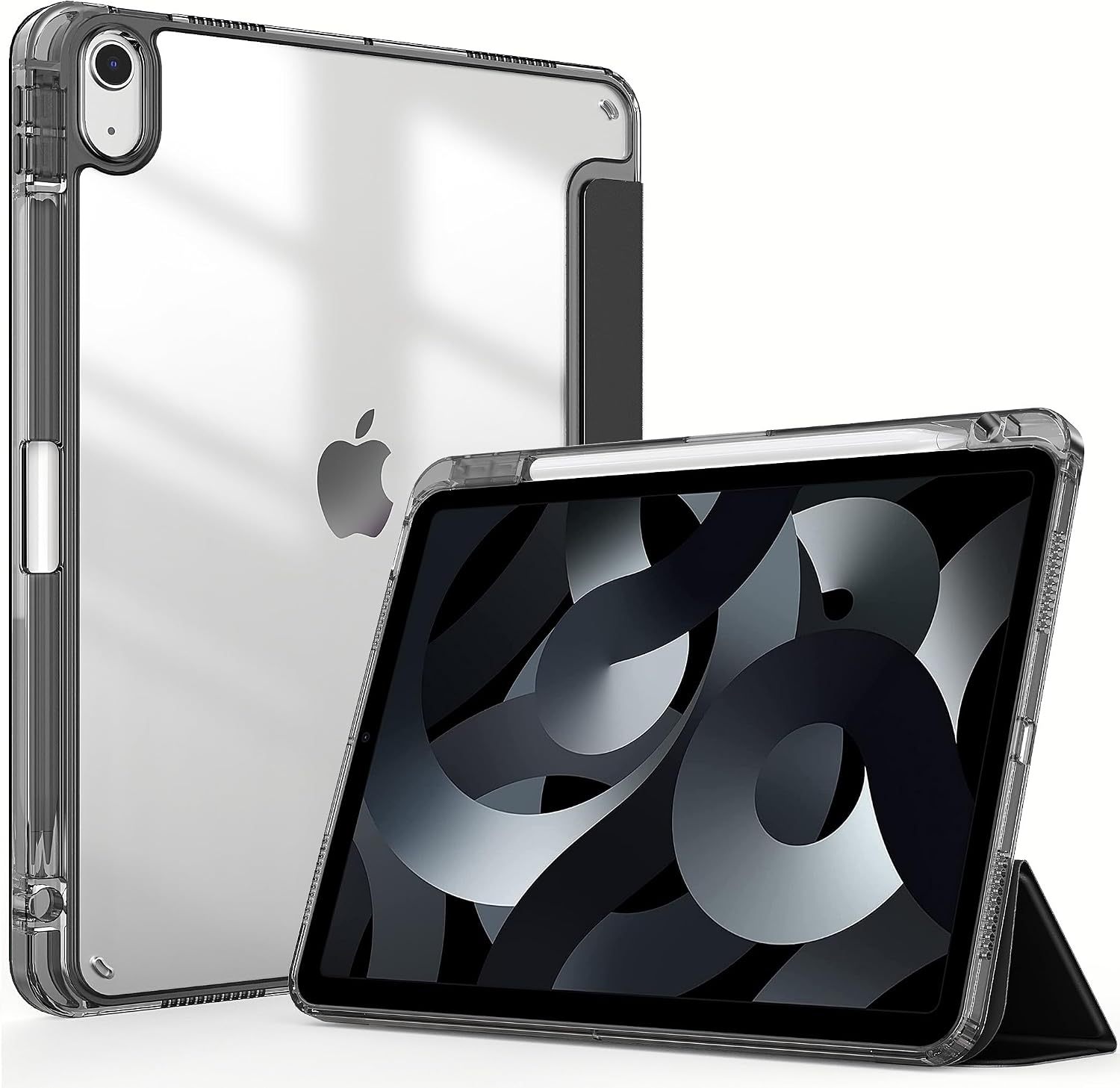 Detalle de EasyAcc Hülle für iPad Air 11 Zoll (M4/M3/M2, 2026/2025/2024) mit Stifthalter – transparente Hartschale, schwarz Arcly