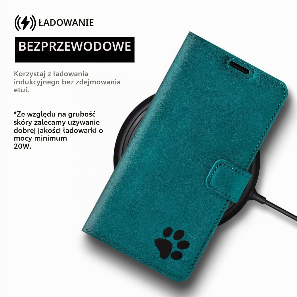 Detalle de SURAZO etui do Samsung Galaxy A14 5G ze skóry Crazy Horse, z klapką i stojakiem