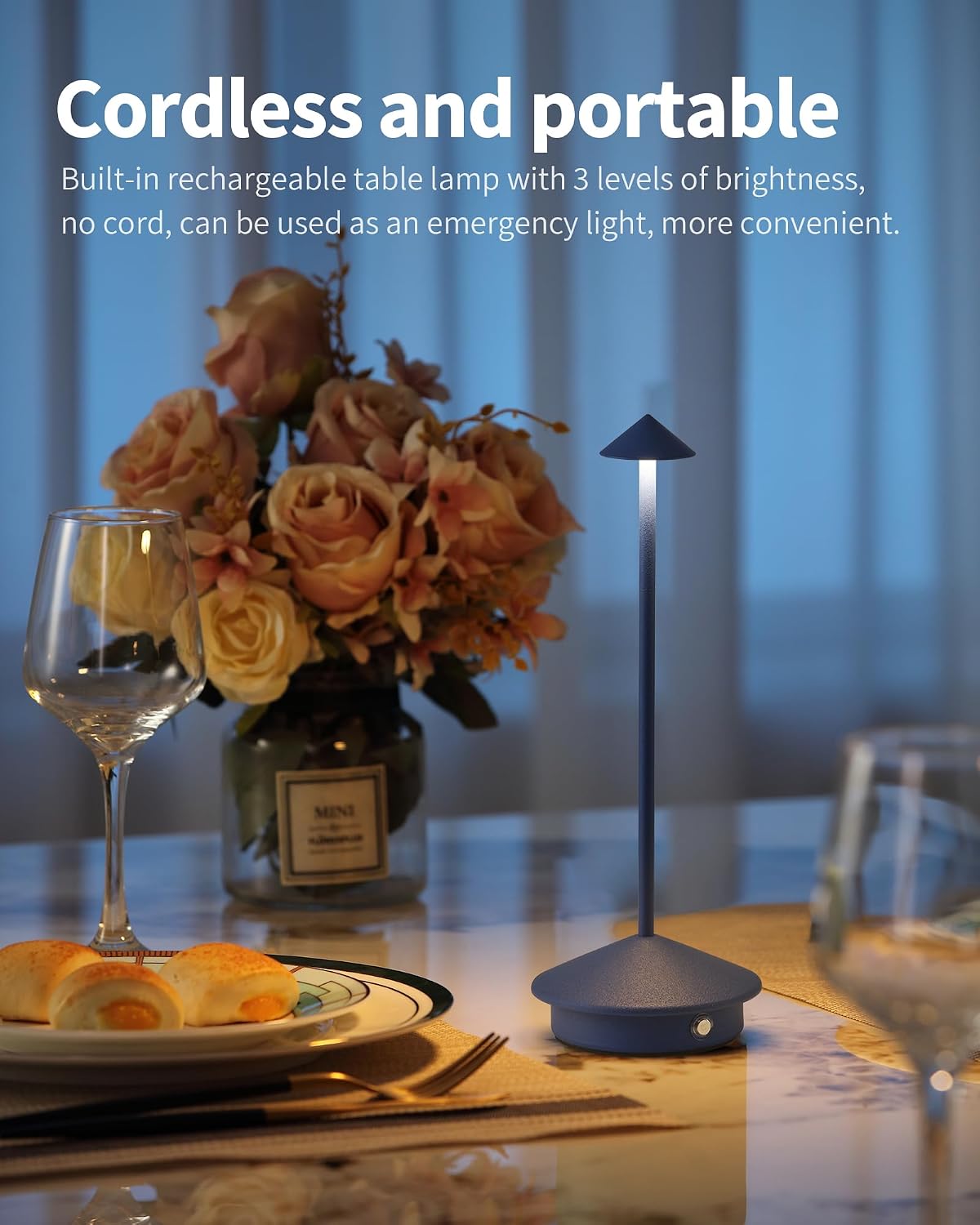 Thumbnail 1 de NEWSEE AMZ-TBL-023 Cordless LED Table Lamps, Blue Set of 2