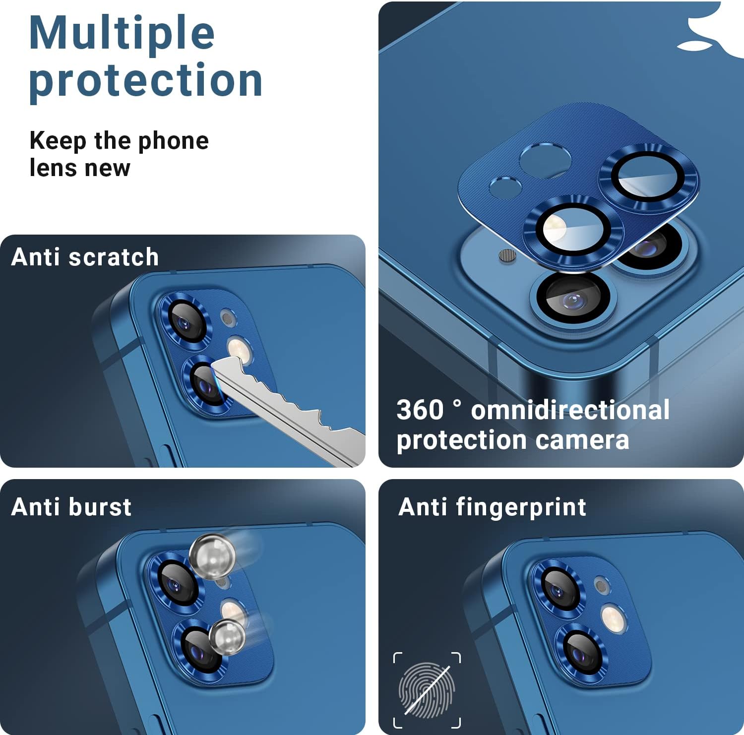 Detalle 2 de AFARER iPhone 12 mini Kameraschutz Folie 2-teilig