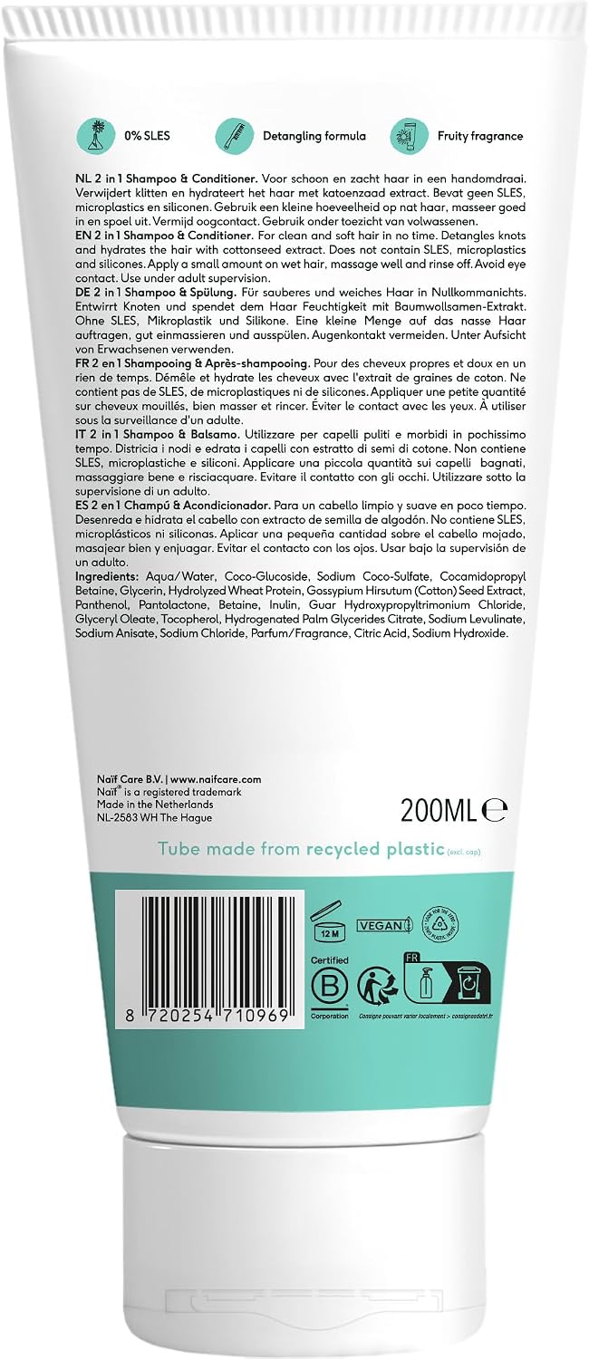 Detalle 2 de Naïf Shampoing 2 en 1 Bébé 200 ml