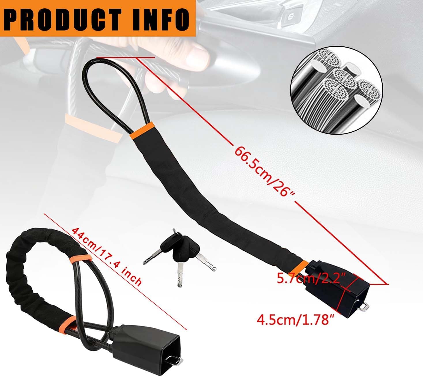Detalle 2 de Steering Wheel Lock Seat Belt Lock Car anti-theft device 🔒