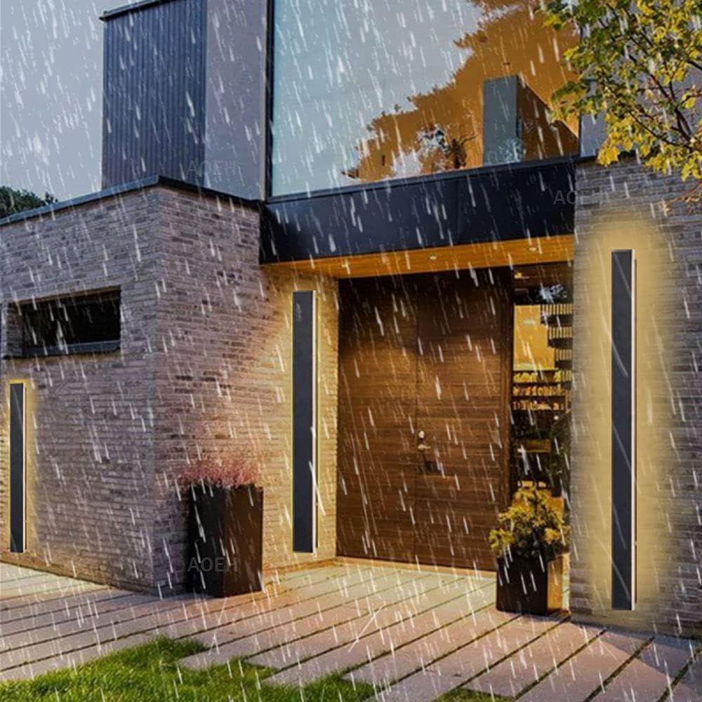Thumbnail 1 de Outdoor Wall Lights LED Black Long Wall Sconce IP65 – 60cm Exterior/Interior Light (3000K, 20W)