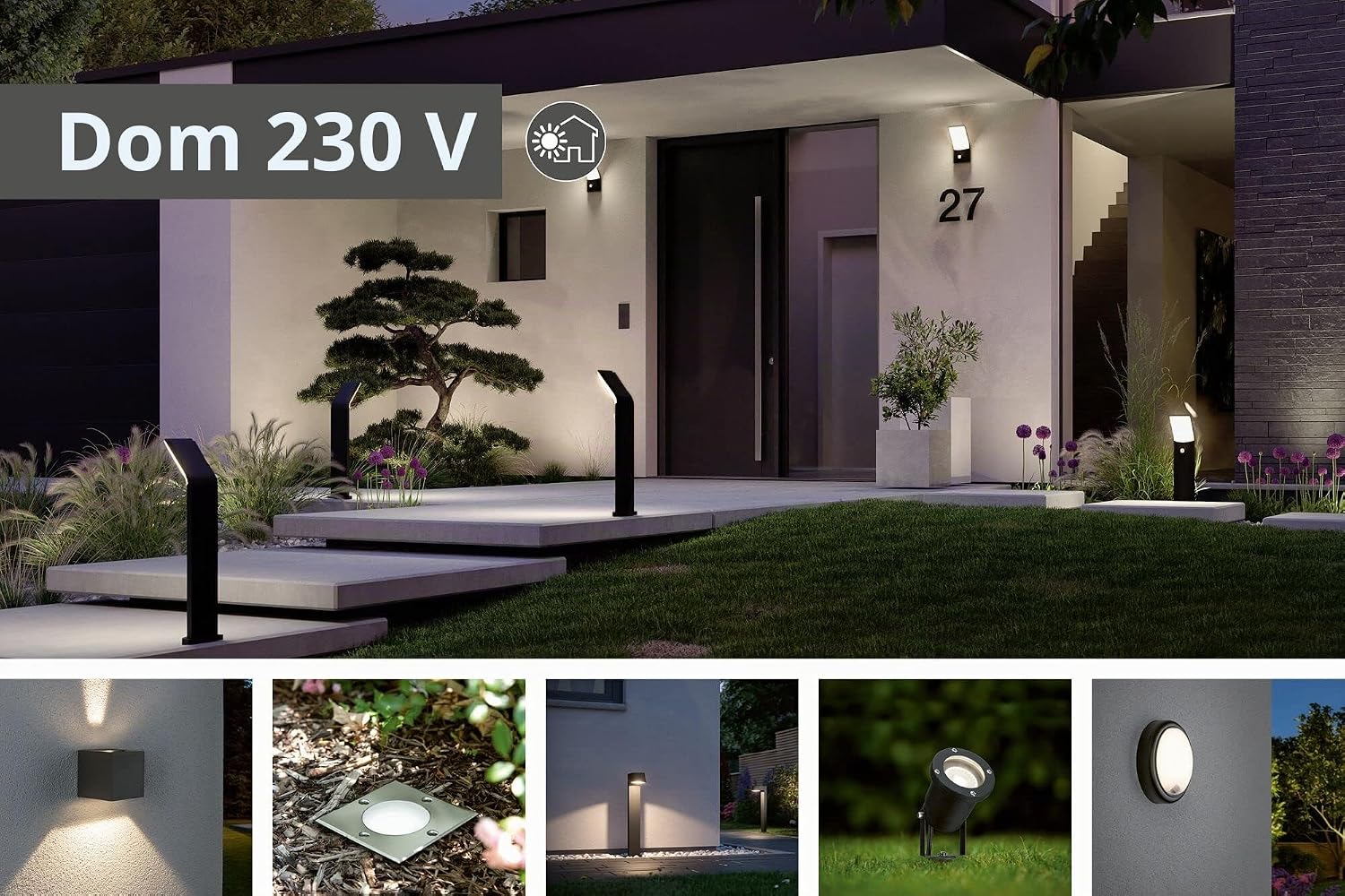 Detalle 2 de Paulmann Flarea 600 94386 – czarna lampa słupkowa LED IP65, aluminium