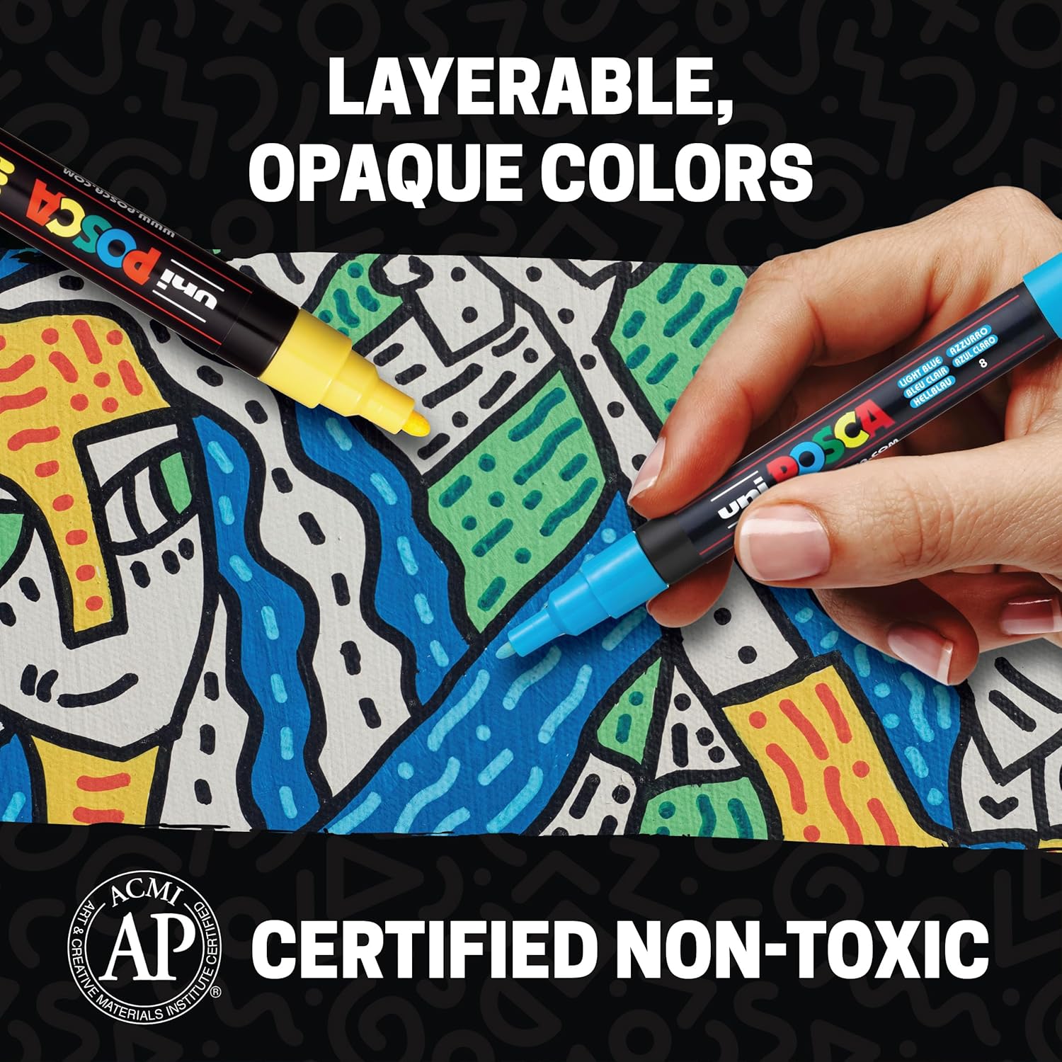 Thumbnail 4 de posca Paint Markers 15-Count Fine Tip 🎨