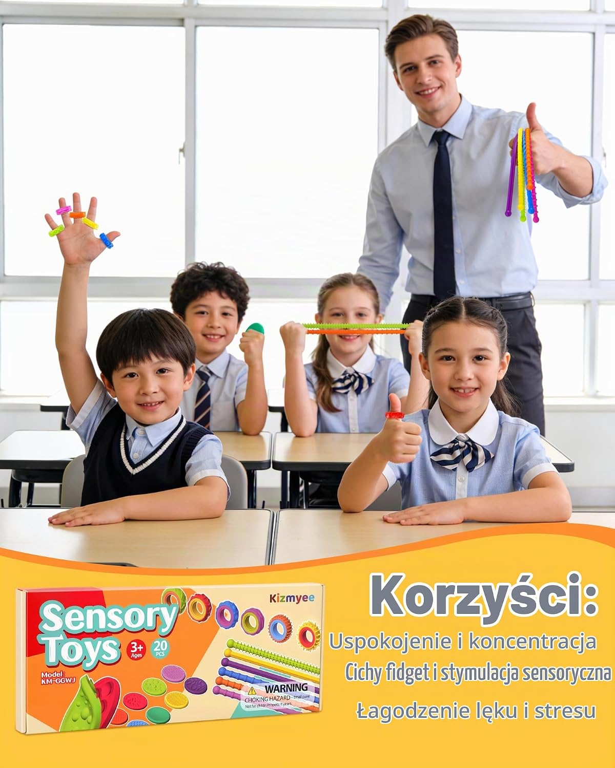 Detalle de Kizmyee 6-piece – zestaw 20 zabawek sensorycznych z silikonu