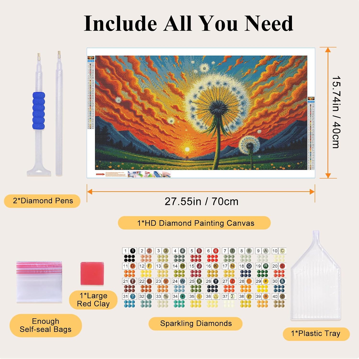 Detalle de SparkGlow Diamond Art Kit, 27.5 x 15.7 Inches