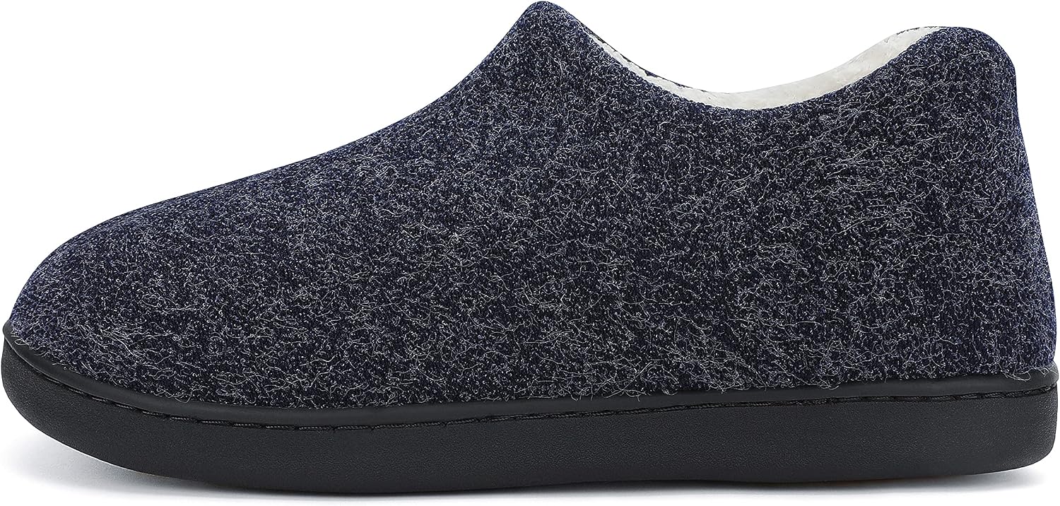 Detalle de Mishansha Herren Winter Hausschuhe mit Memory-Foam und rutschfester Gummisohle