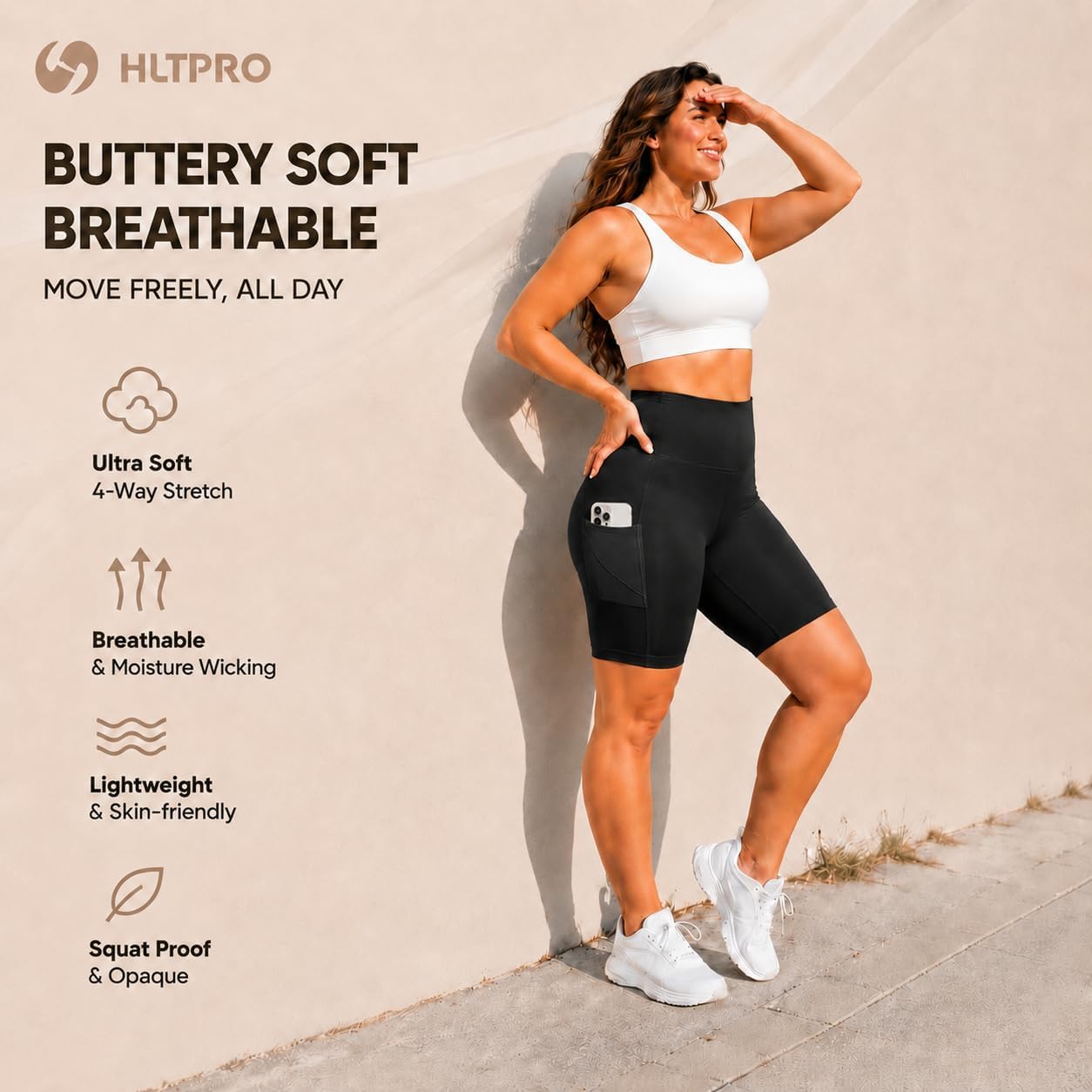 Detalle 2 de HLTPRO Plus Size Biker Shorts 3-pack, 8" inseam