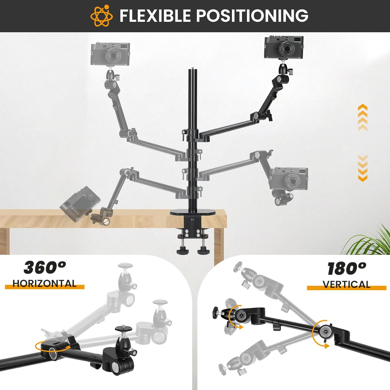 Detalle de TARION TitanRig Lite Z camera arm 1/4 3/8 desk mount
