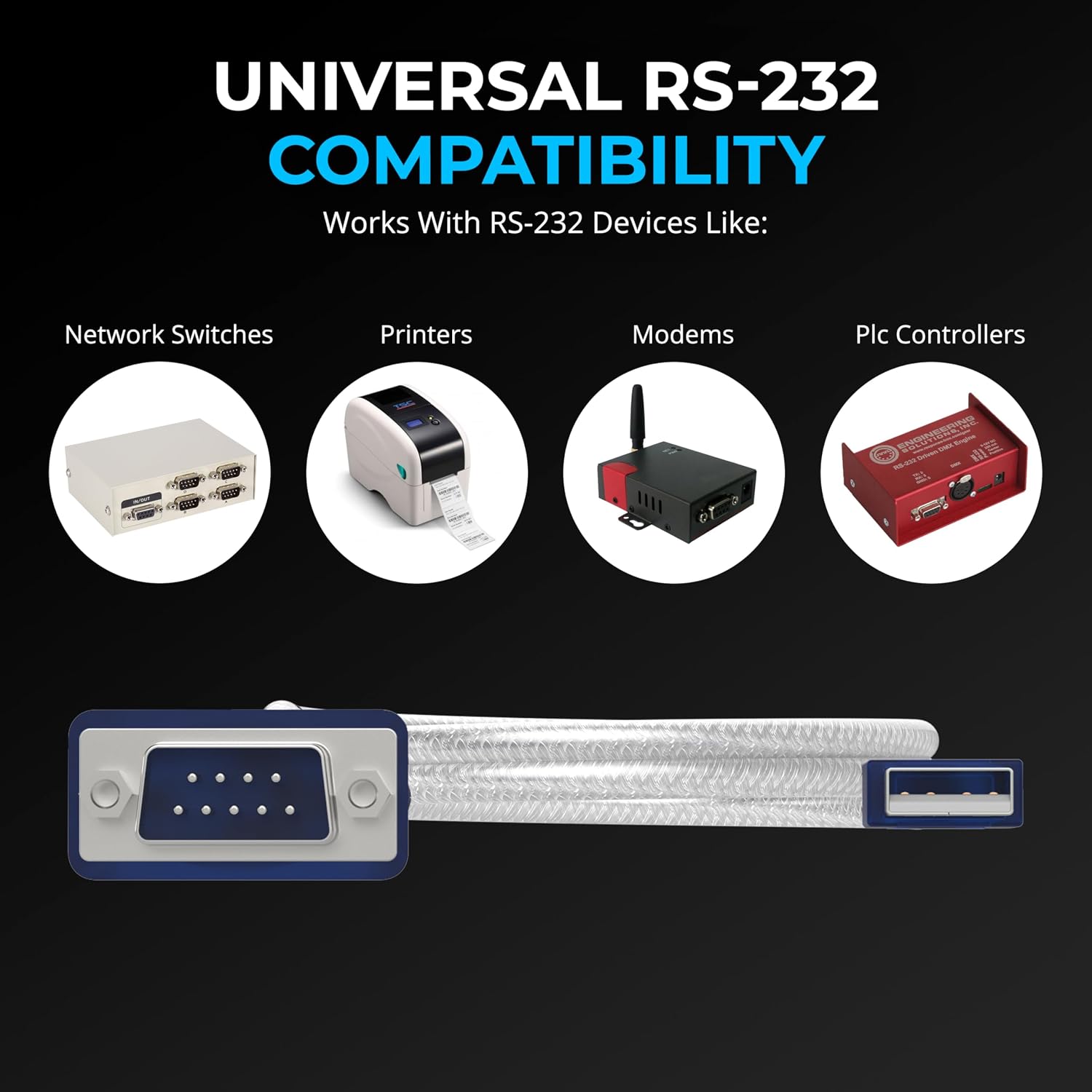 Thumbnail 2 de SABRENT USB to Serial DB9 RS-232 2.5 ft