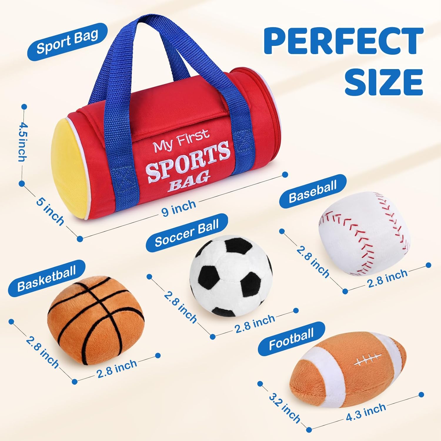 Thumbnail 4 de KMUYSL Baby Toys 0-12 Months: My First Sports Bag Plush Toy