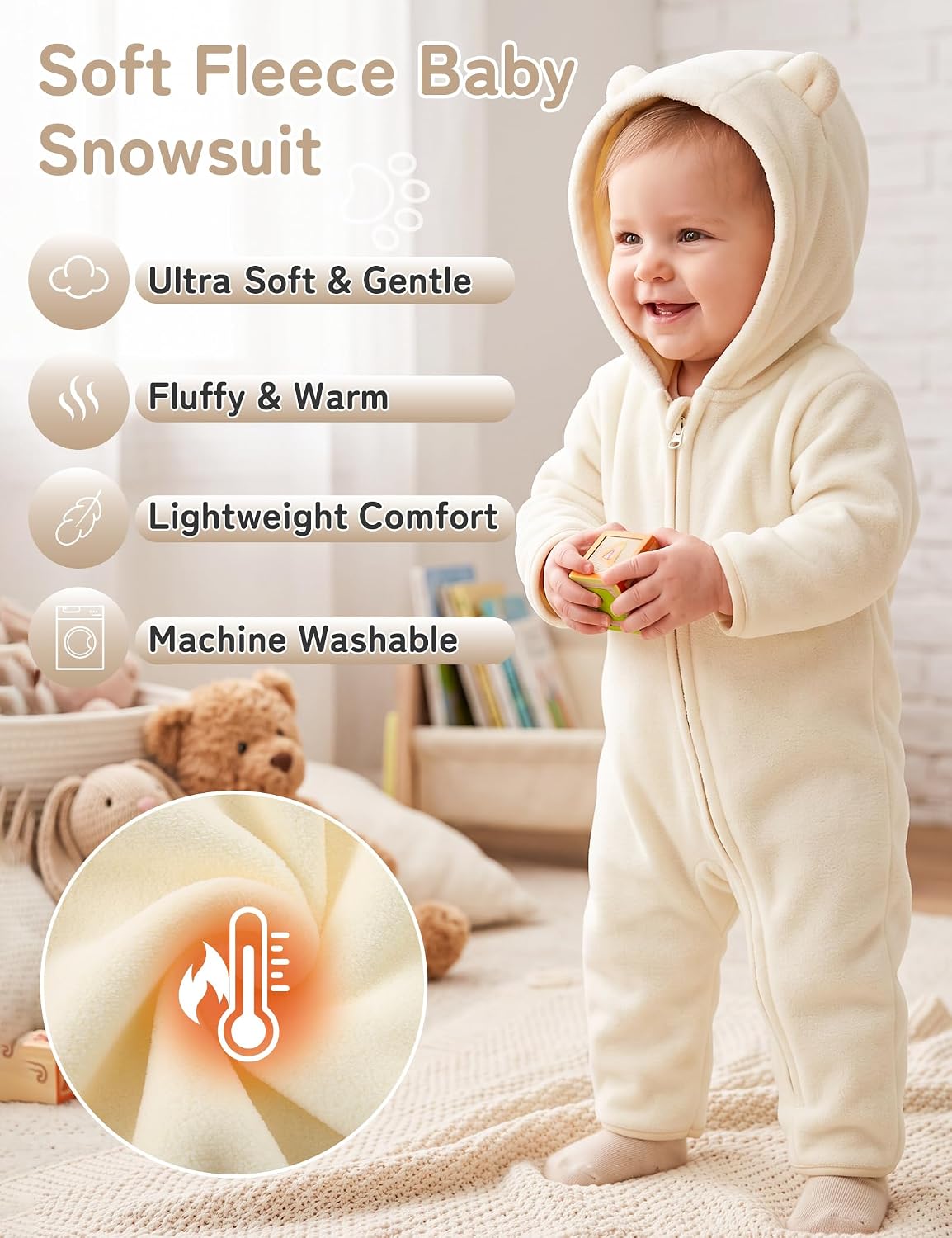 Detalle 2 de Babymine Baby Bear Snowsuit Fleece