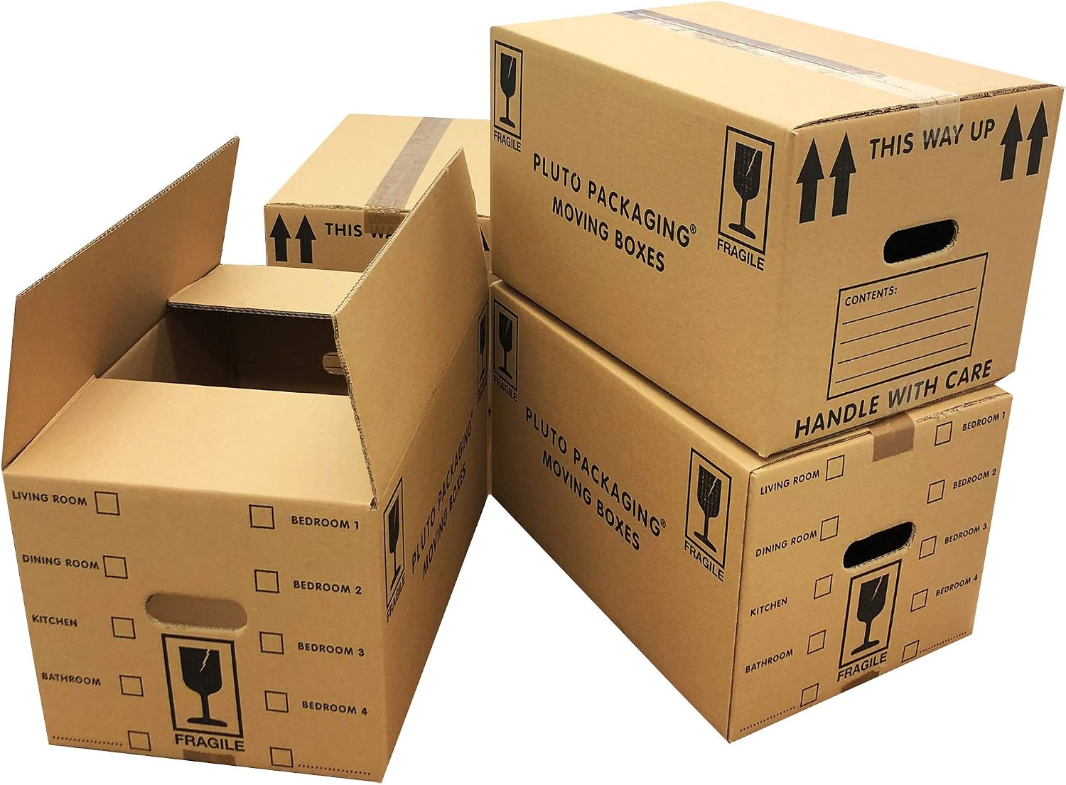 Detalle de Pluto Packaging 10 Quality Strong 44L Packing Boxes (47cm x 31.5cm x 25cm)