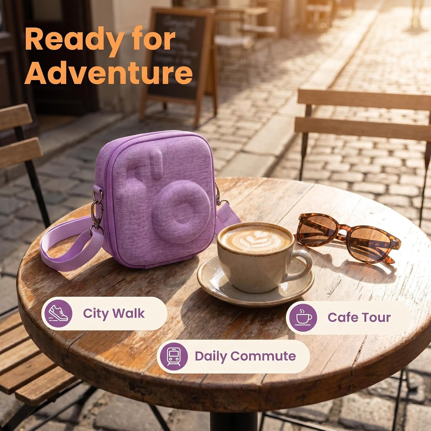Detalle de XANAD Mini Camera Case for Fujifilm Instax Mini (13/12/11/40/41/EVO) in Purple