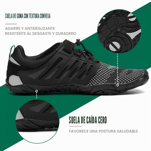 Detalle de SAGUARO Zapatillas Barefoot para Hombre y Mujer — Minimalistas con Suela Zero Drop, Plantilla Desmontable y Diseño Flexible