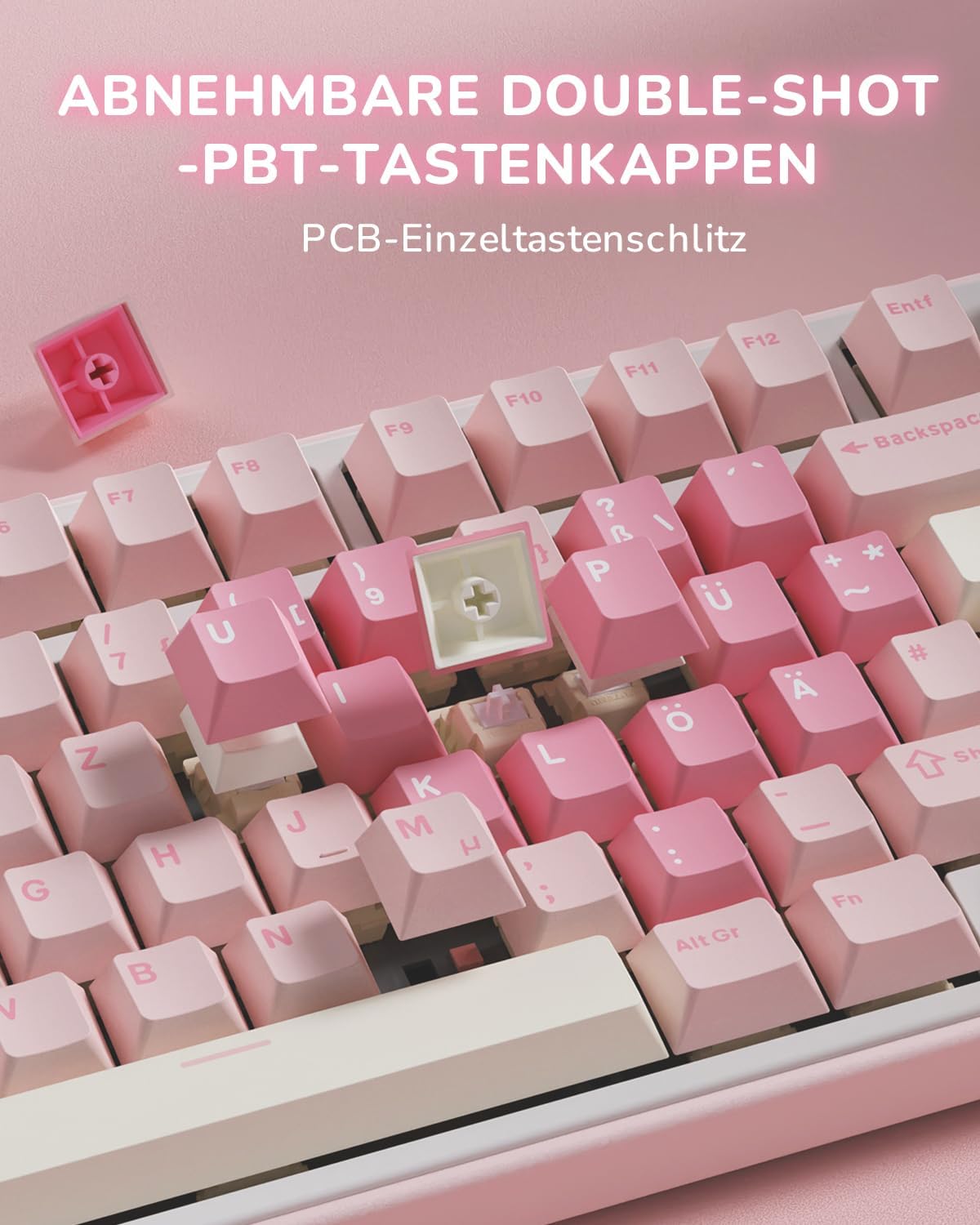 Detalle de RK ROYAL KLUDGE R75: Kabellose 75% Gasket-Tastatur mit Creamy Linear Switches