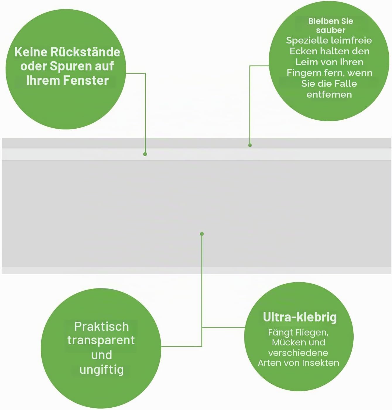 Detalle de 100 Stück Fensterfliegenfallen – Transparente Klebestreifen gegen Fliegen und Fruchtfliegen
