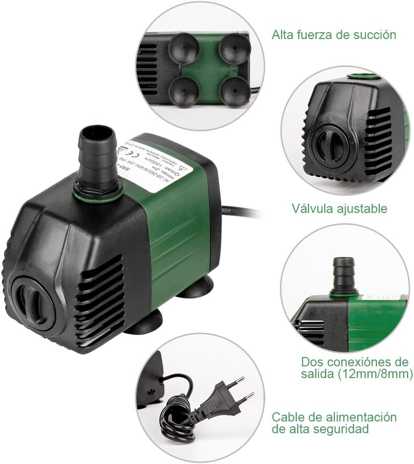 Detalle 2 de Homvik Bomba de Agua Sumergible 1500L/H 25W