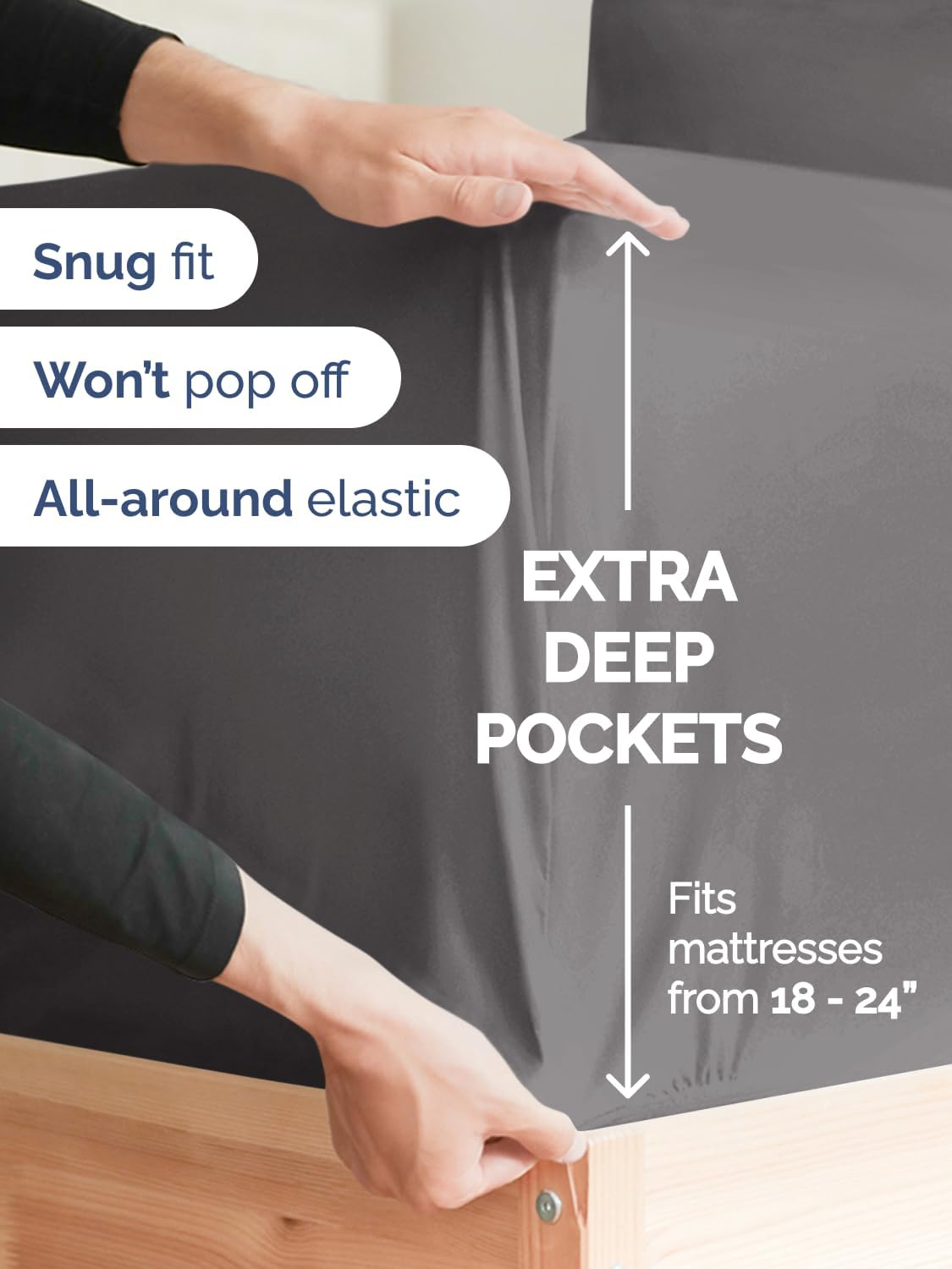 Thumbnail 2 de CGK Unlimited Extra-Deep King Sheet Set (6-Piece) — Breathable, Wrinkle-Resistant Microfiber with Pillowcases
