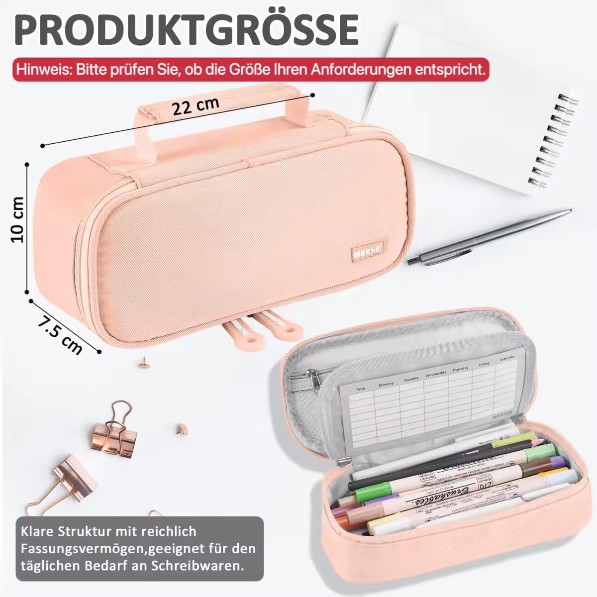 Thumbnail 1 de WONSAR Federmäppchen mit großer Kapazität – 4‑Fach Federtasche für Schule & Büro